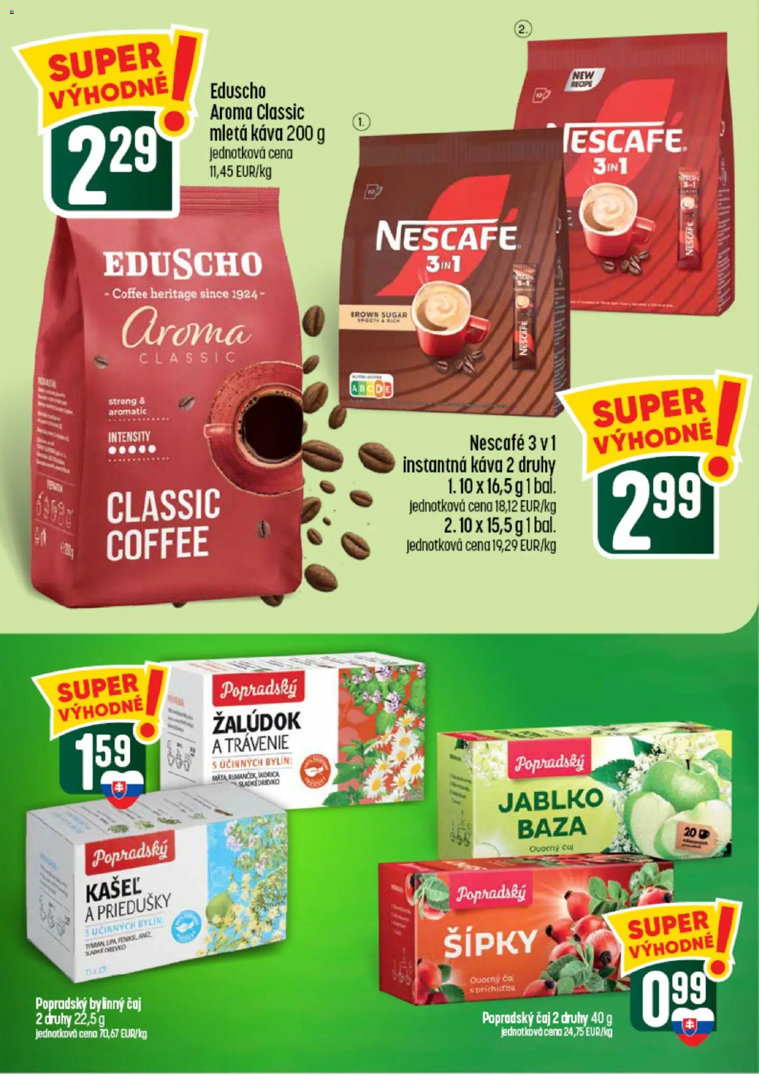 Nové COOP Jednota akcie – leták je platný od 10.09.2026 | Strana: 46 | Produkty: Káva, Čaj, Ovocný čaj, Bylinný čaj