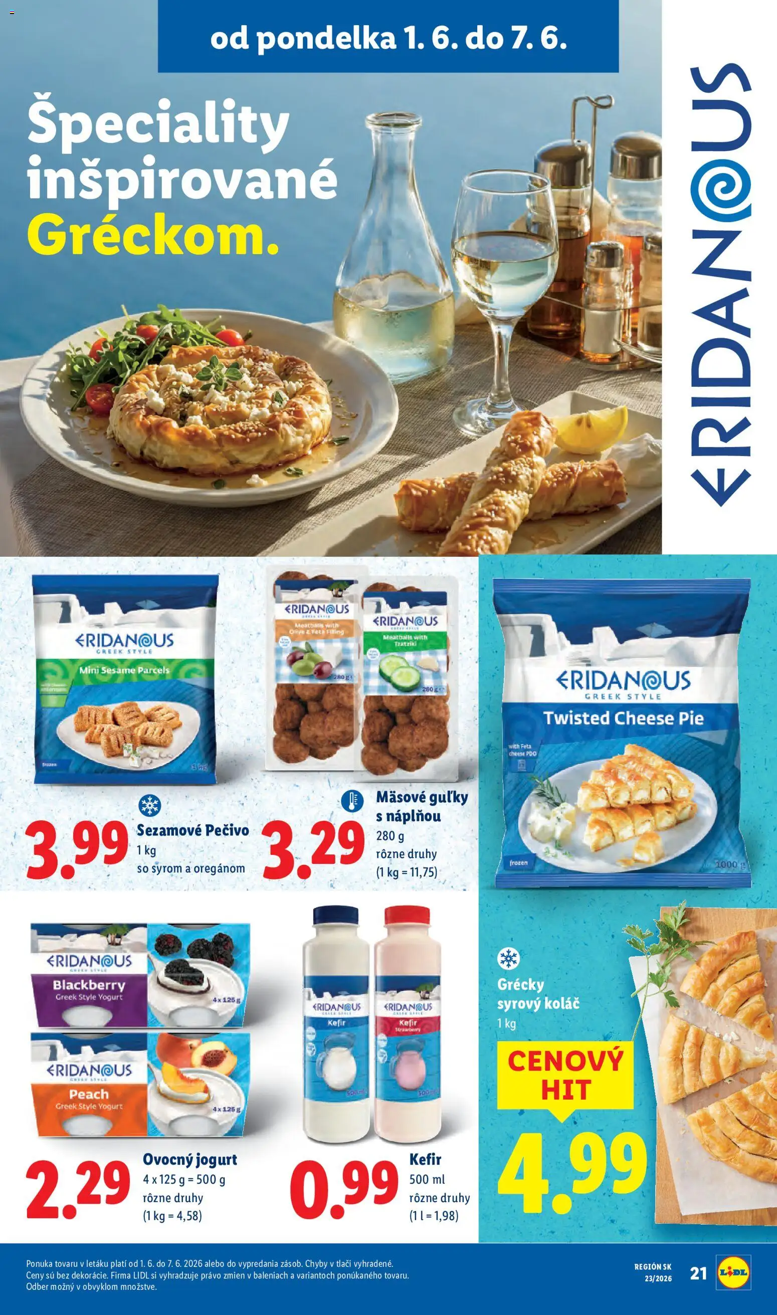 Nové Lidl akcie – leták je platný od 01.06.2026 | Strana: 31 | Produkty: Jogurt, Feta, Koláč