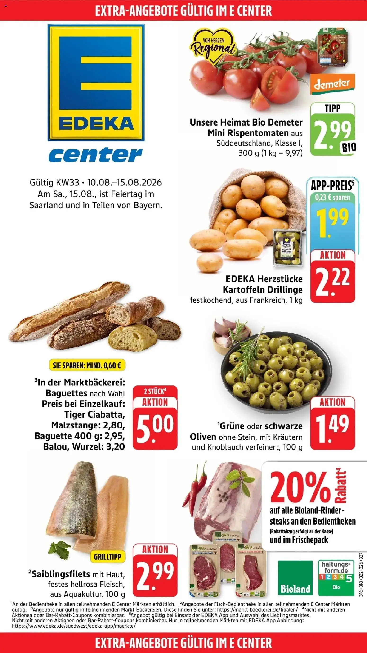 Edeka Prospekt Tübingen (ab 10.08.2026) » Angebote Online | Seite: 43 | Produkte: Baguette, Kartoffeln, Knoblauch