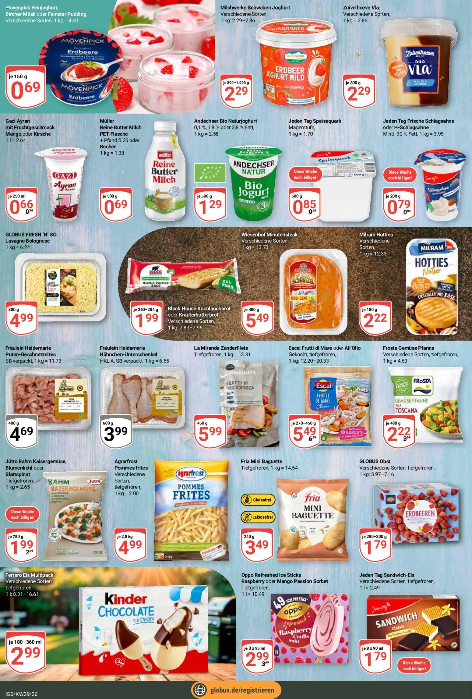 Globus Prospekt – gültig ab 13.07.2026 | Seite: 8 | Produkte: Butter, Pommes, Milram, Erdbeeren