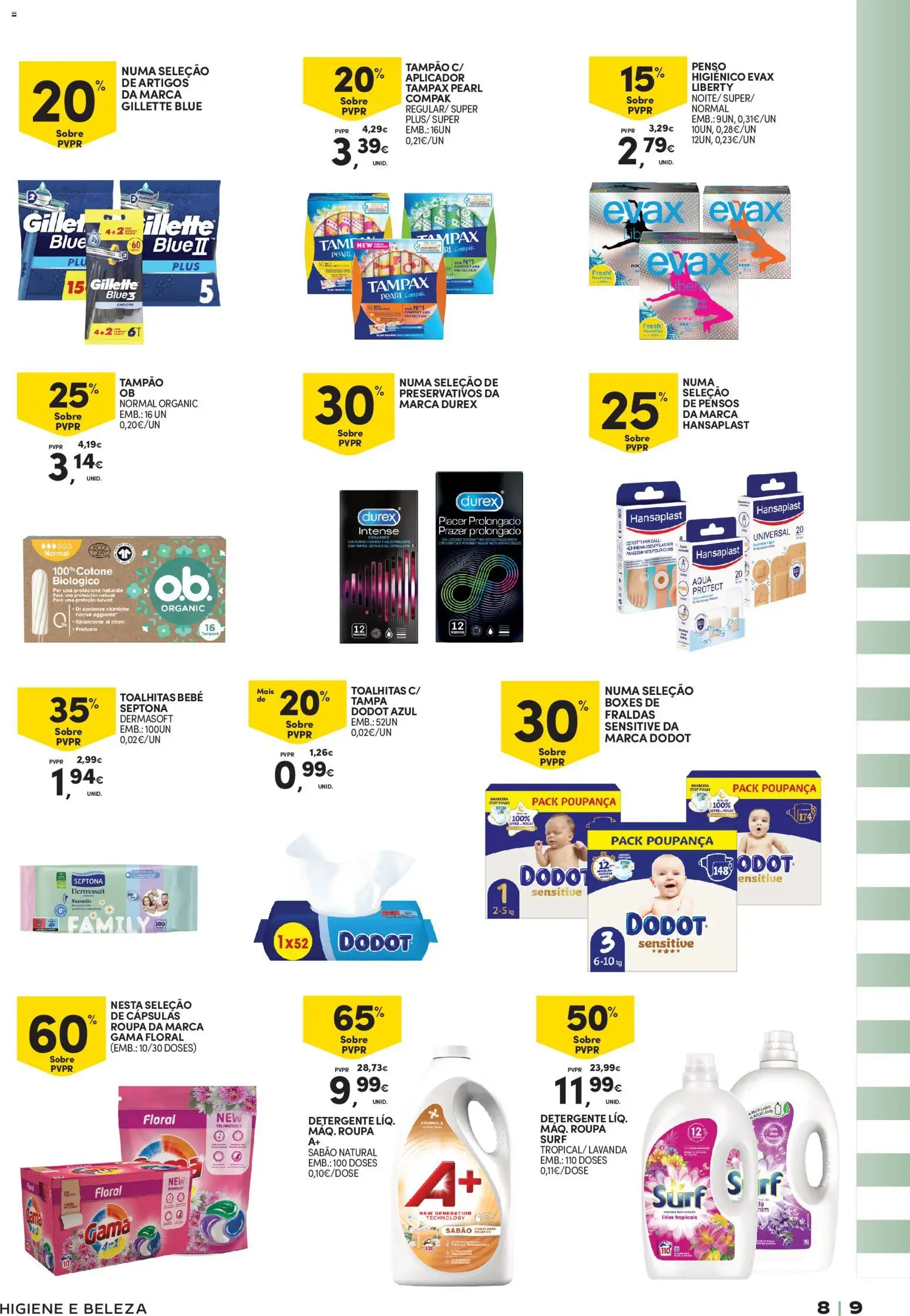 Continente - Açores Férias de Verão │ válido de 16.06.2026 | Página: 9 | Produtos: Fraldas, Preservativos, Sabão, Detergente
