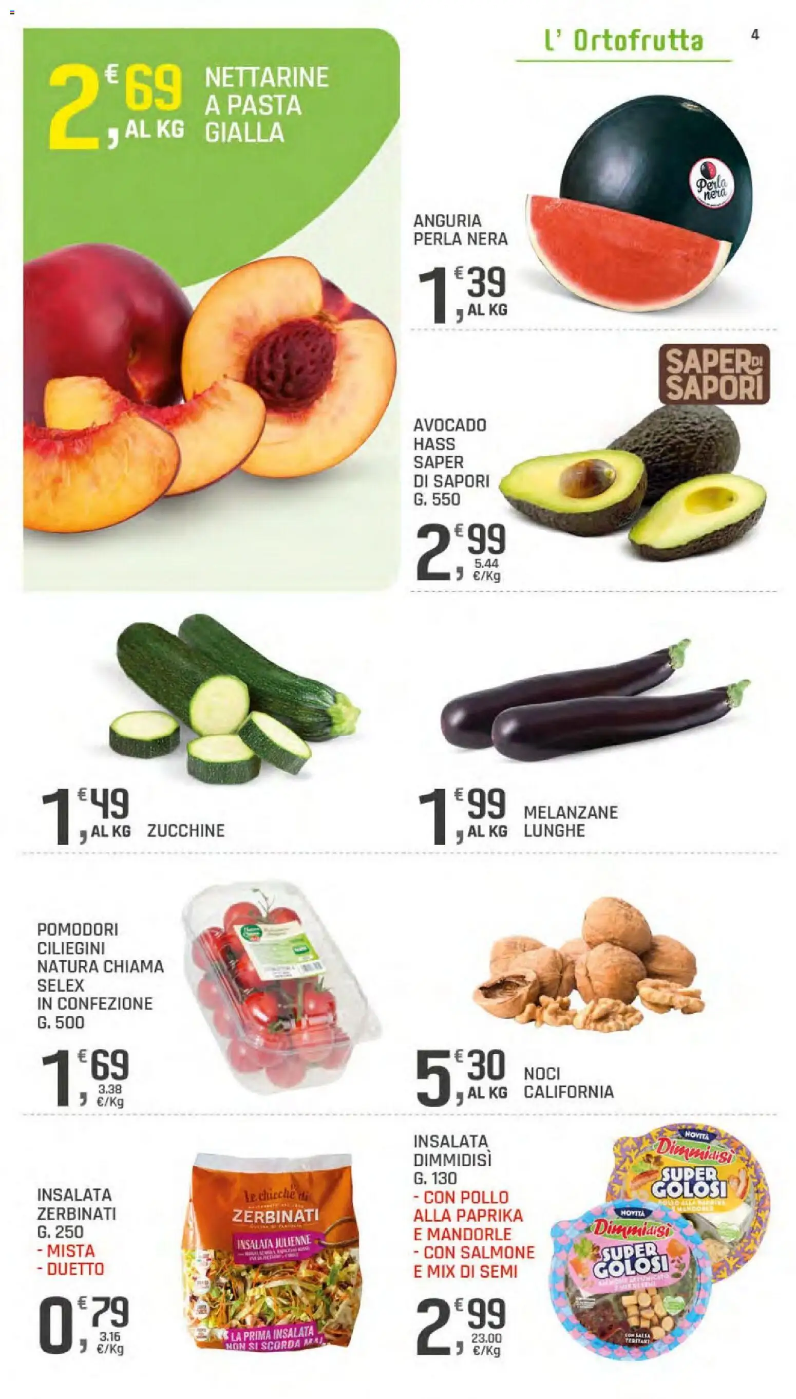 Volantino DOK del 23/07/2026 | Pagina: 4 | Prodotti: Insalata, Avocado, Pomodori, Zucchine