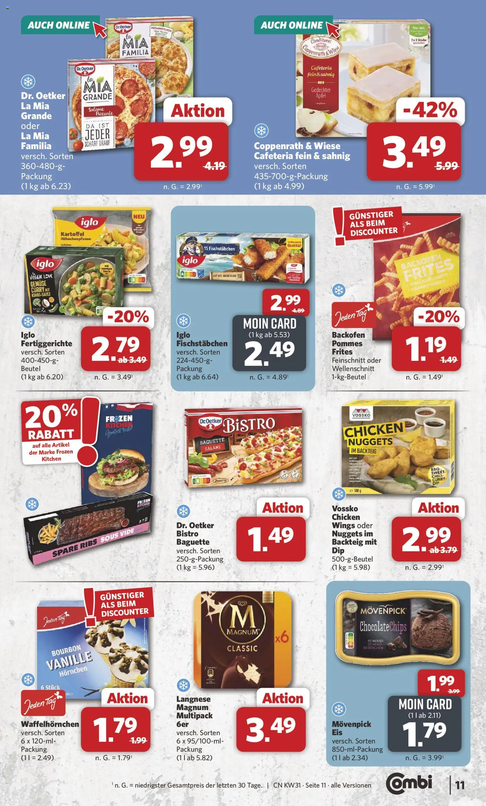 Combi Prospekt – gültig ab 27.07.2026 | Seite: 11 | Produkte: Iglo, Äpfel, Chili, Salami