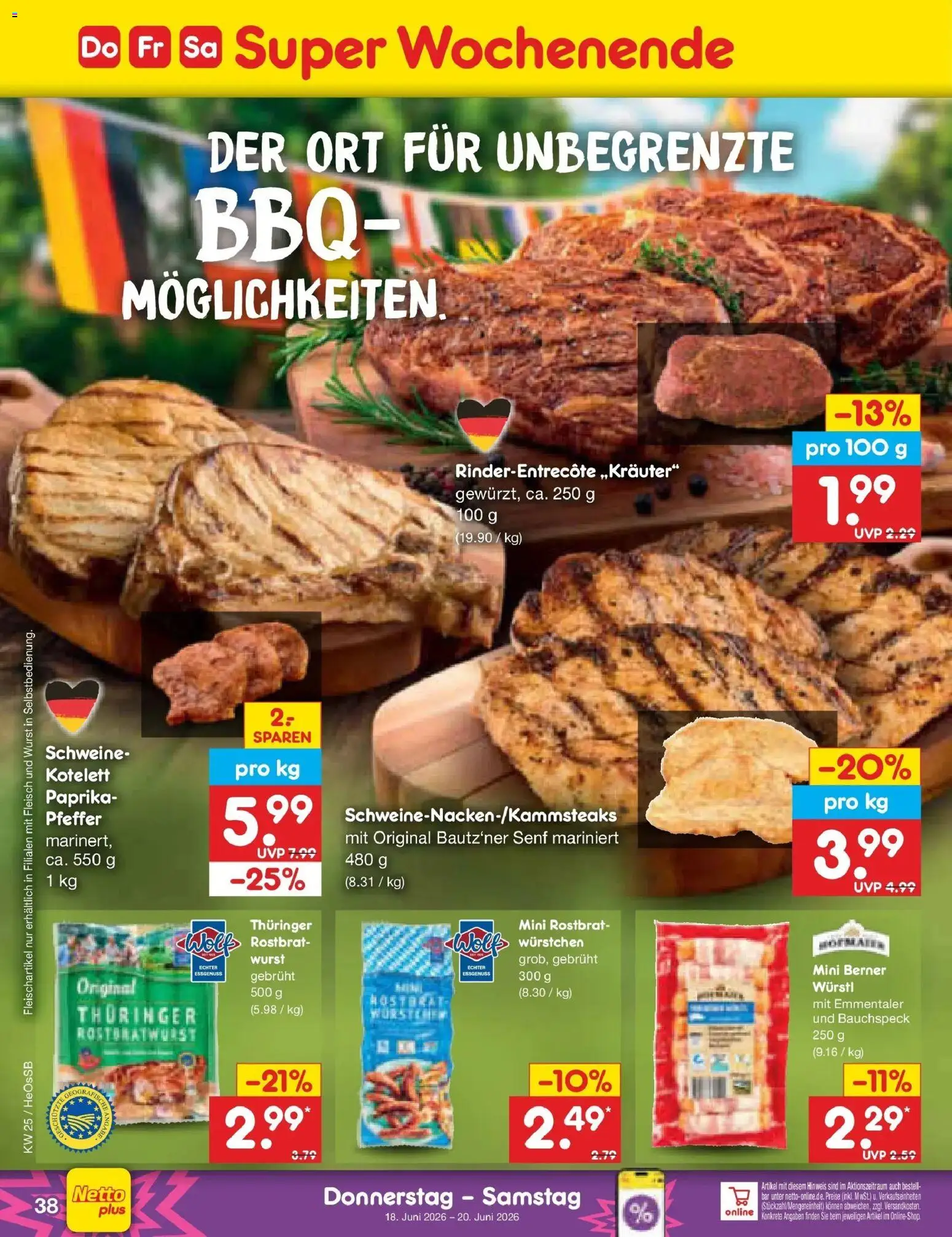 Netto Marken-Discount Prospekt Kröpelin – gültig ab 15.06.2026 | Seite: 50 | Produkte: Würstl, Paprika, Wurst, Fleisch