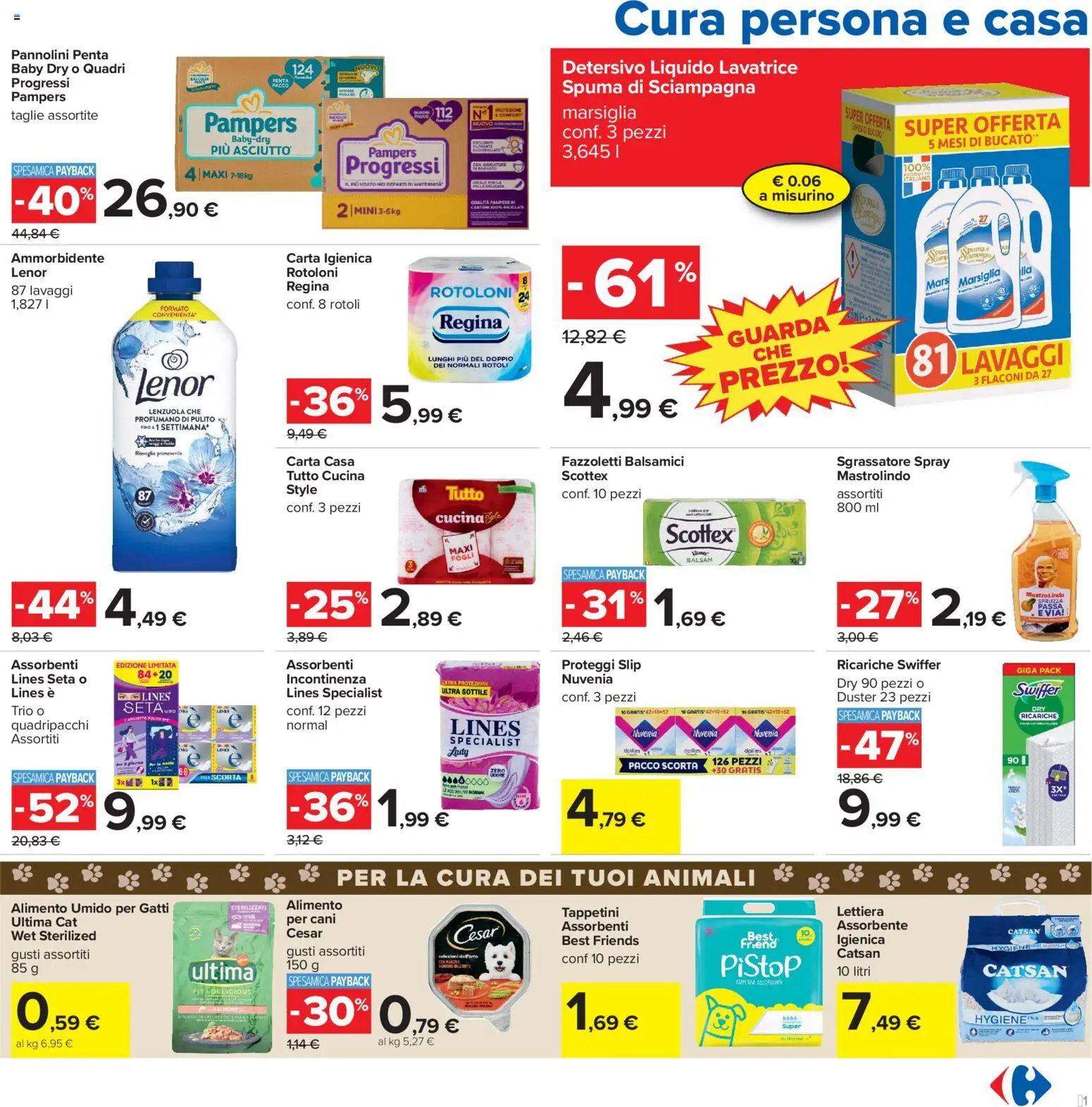 Volantino Carrefour del 23/10/2026 | Pagina: 31 | Prodotti: Pannolini, Salmone, Sgrassatore, Pampers