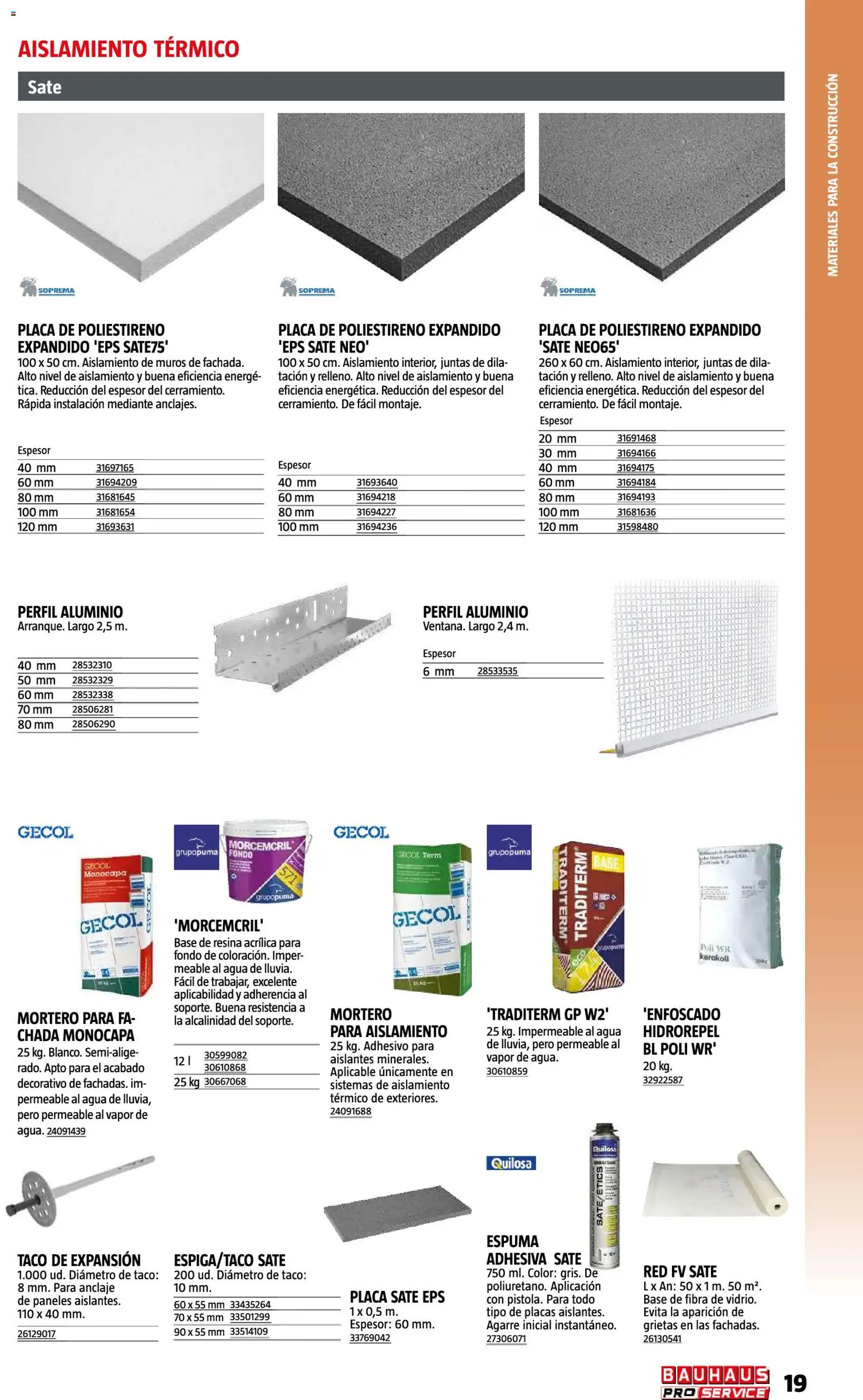 Bauhaus ProService │ válido desde el 11/05/2026 | Página: 19 | Productos: Espuma, Agua
