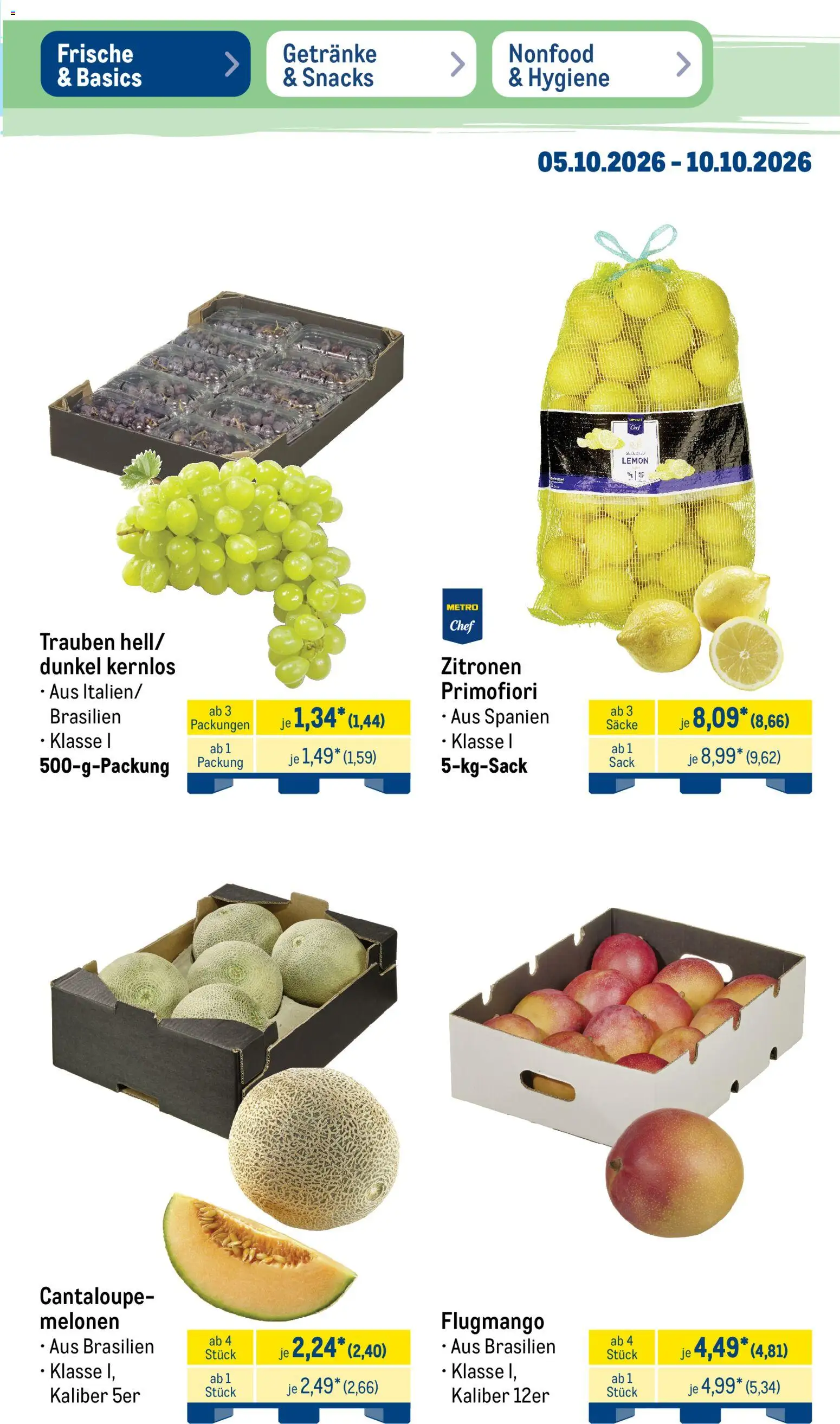 Metro NonFood-Angebote – gültig ab 05.10.2026 | Seite: 36 | Produkte: Trauben, Zitronen