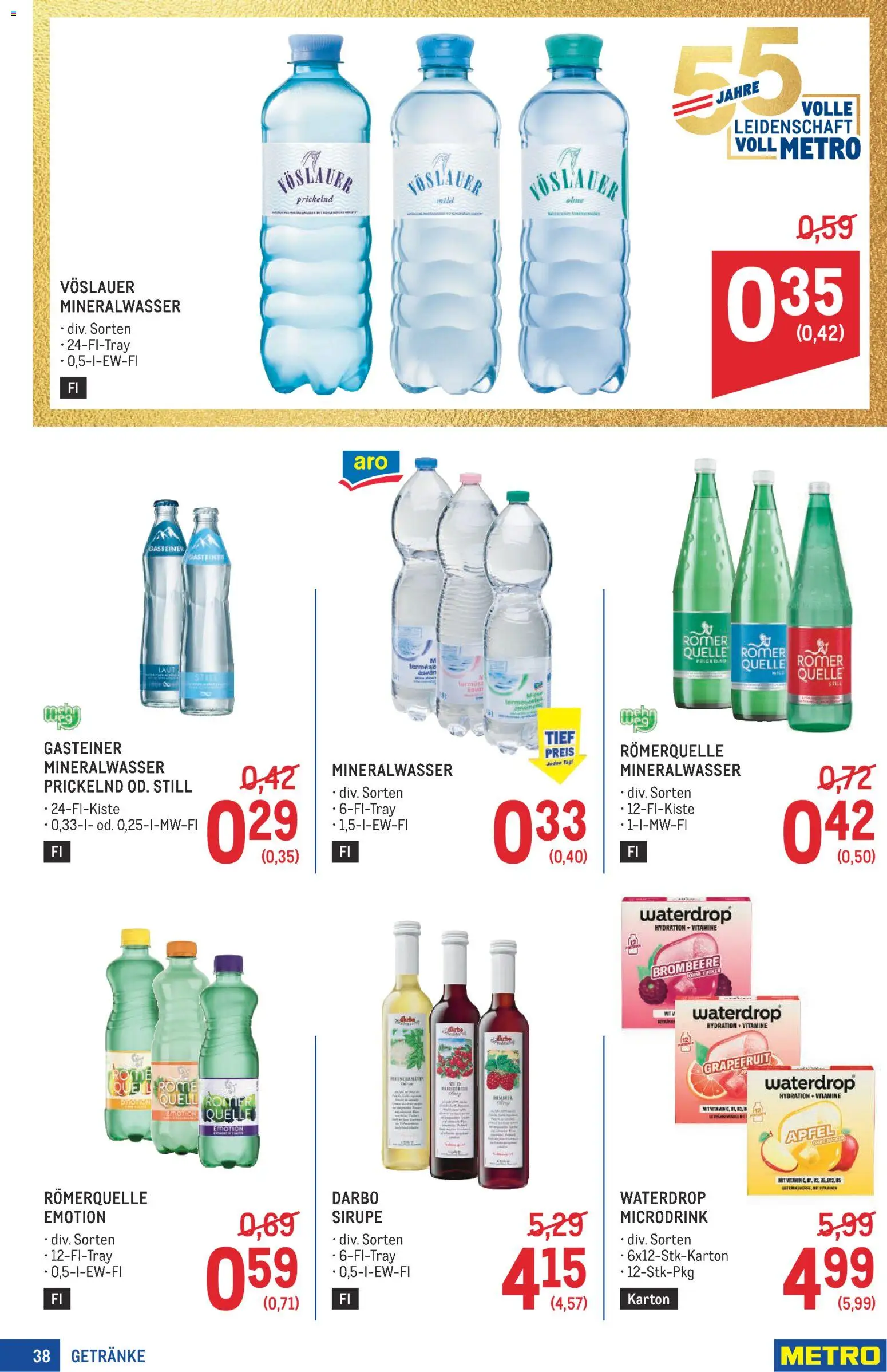 Metro angebote Profi gültig ab 01.10.2026 | Seite: 38 | Produkte: Grapefruit, Getränke, Mineralwasser, Äpfel