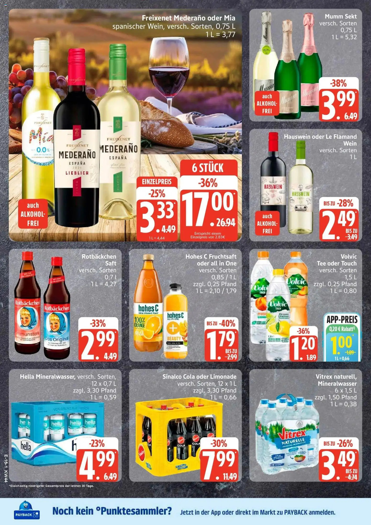 Edeka Prospekt Bad Schwartau (ab 26.10.2026) » Angebote Online | Seite: 22 | Produkte: Sinalco, Hohes c, Saft, Volvic