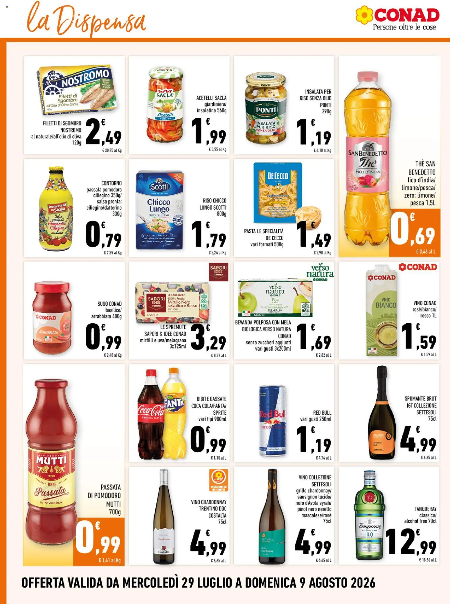 Volantino Conad del 29/07/2026 | Pagina: 12 | Prodotti: Insalata, Uva, Mutti passata, Coca Cola