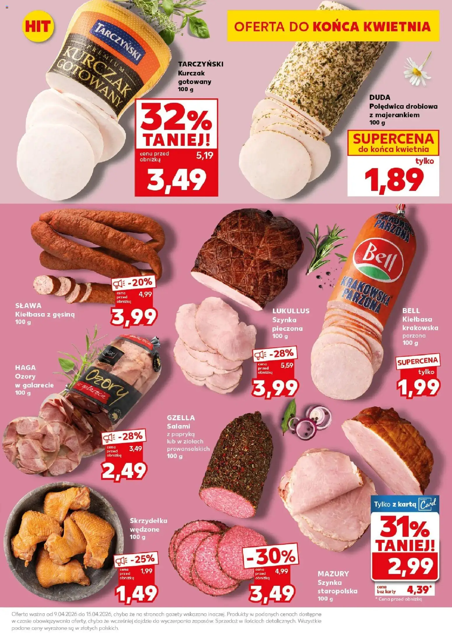 Kaufland gazetka - Super Sobota od 11.04.2026 | Strona: 13 | Produkty: Karta, Szynka, Papryka, Salami