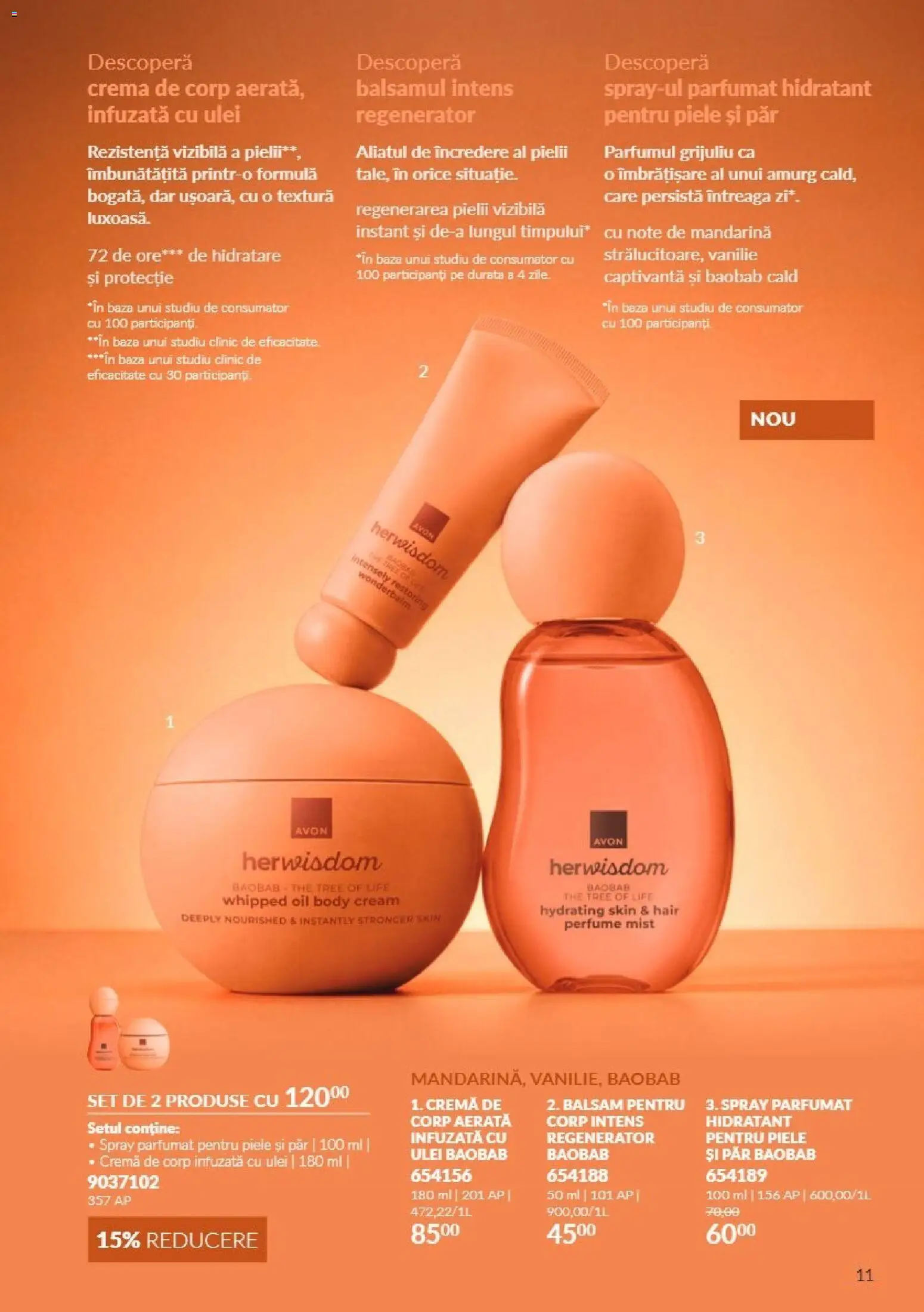 Noul catalog Avon – valabil de la 01.10.2026 | Pagină: 11 | Produse: Body, Balsam, Cremă, Cremă de corp