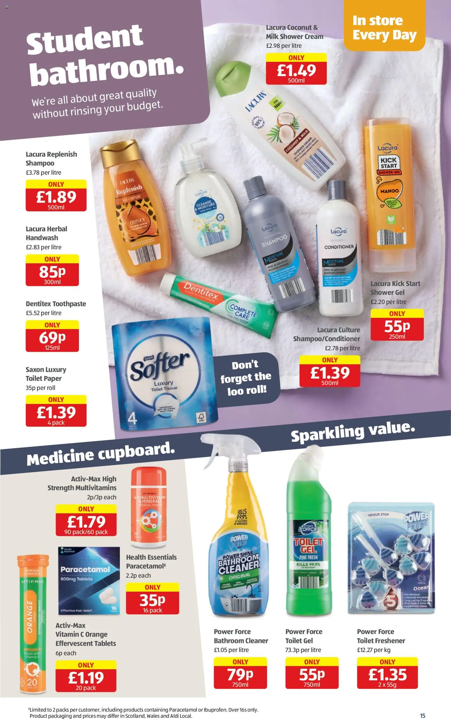 {H1} | Page: 15 | Products: Shower, Foam, Toothpaste, Honey