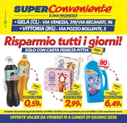 Anteprima del volantino SuperConveniente volantino Gela, Vittoria valido a partire dal 19/06/2026