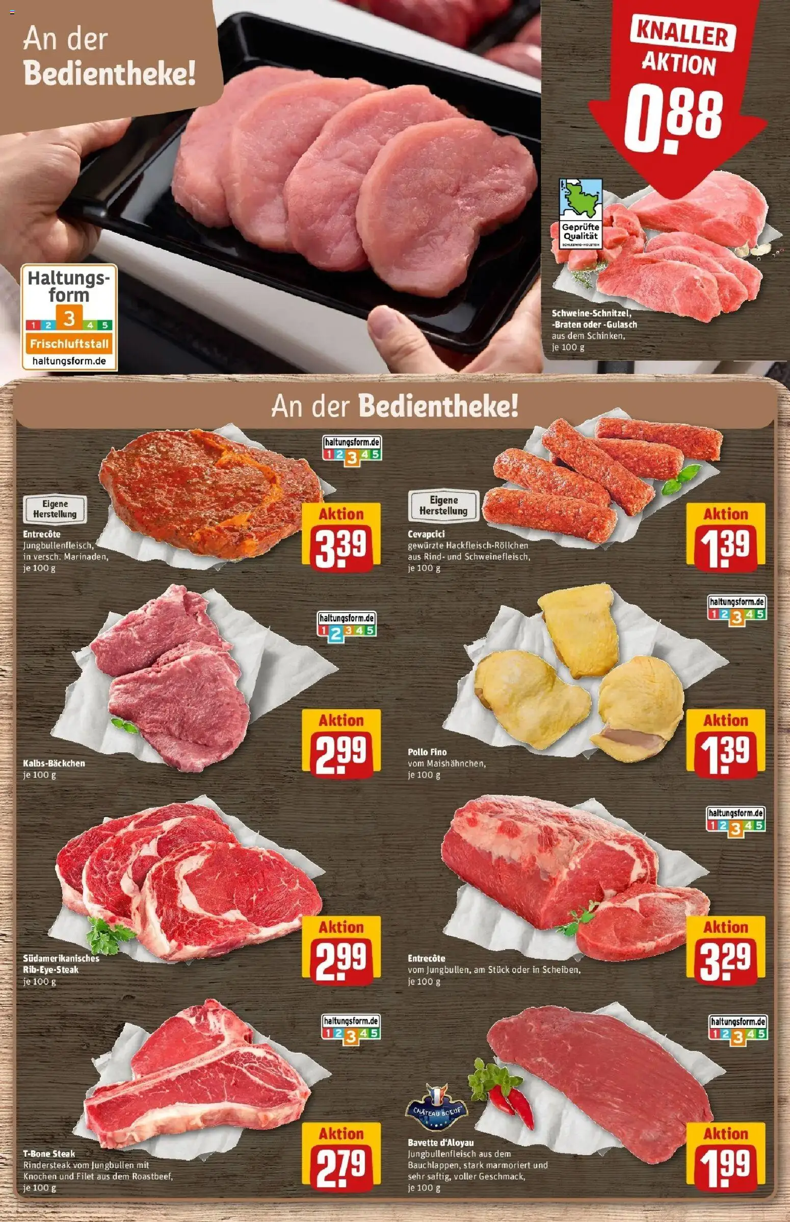 REWE Prospekt ab 24.08.2026 zum Blättern » Angebote | Seite: 8 | Produkte: Cevapcici, Entrecote, Gulasch, Steak
