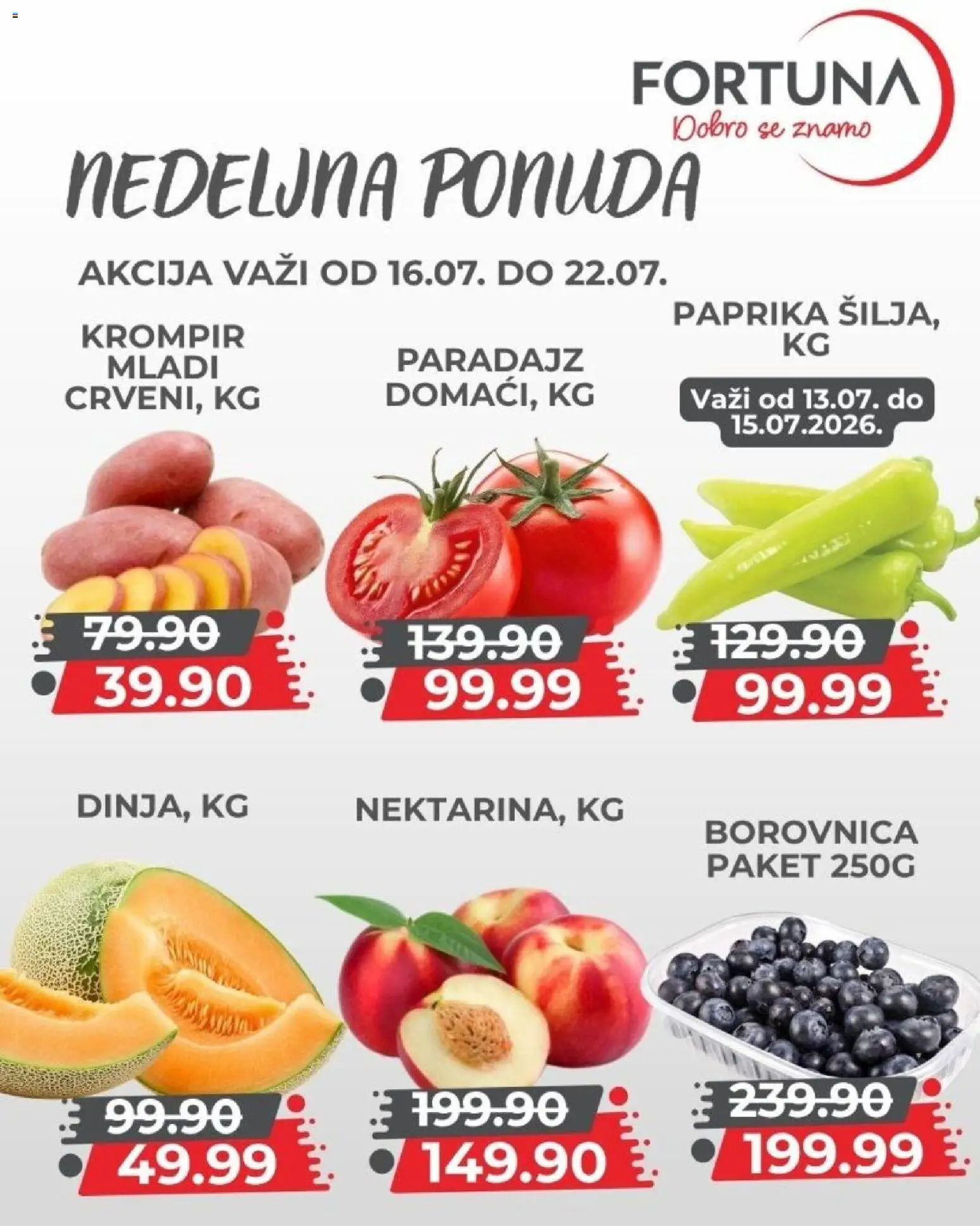 Fortuna Market katalog - važi od 16.07.2026 | Strana: 3 | Proizvode: Krompir, Paprika, Borovnica, Paradajz
