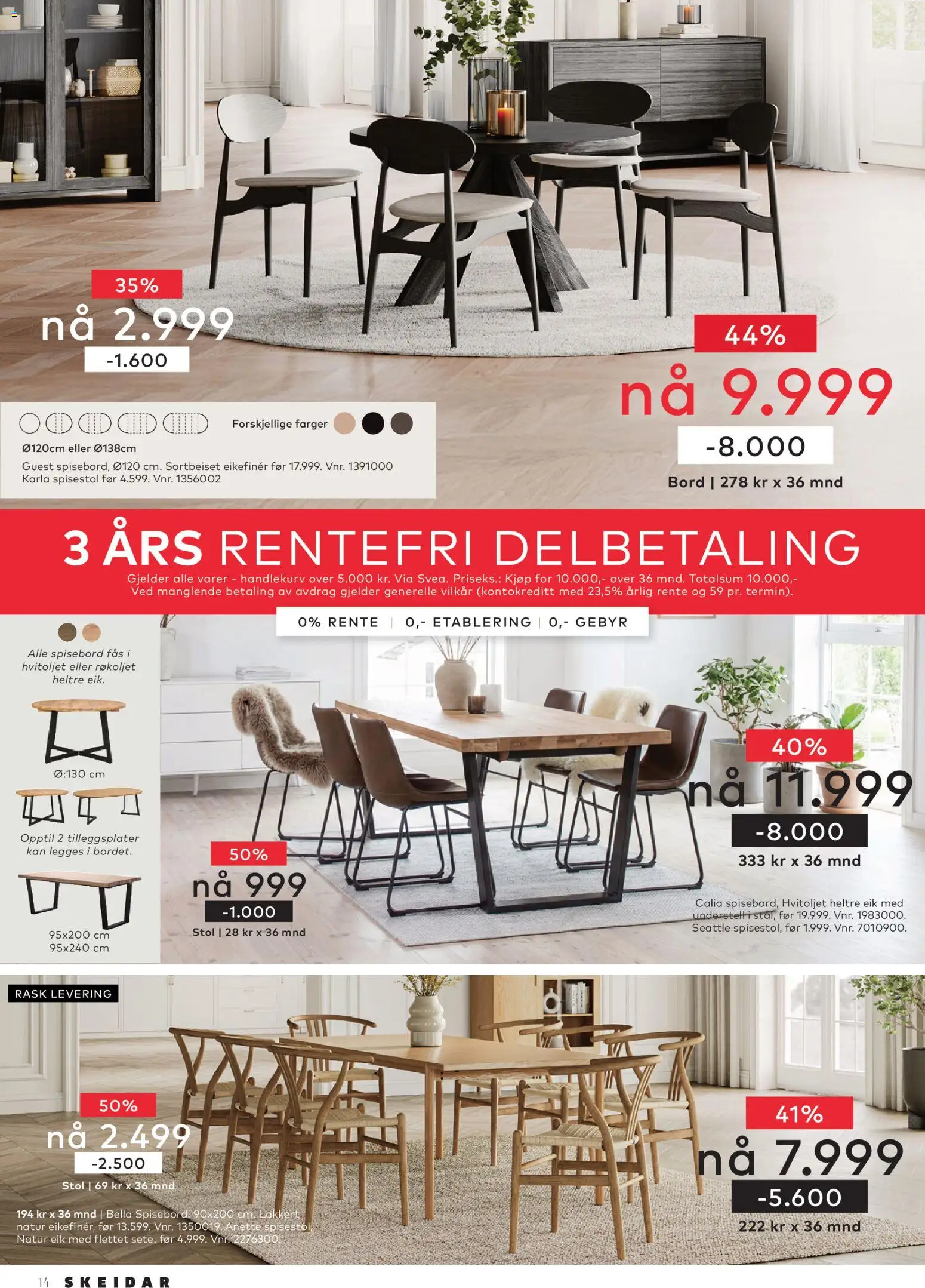 {H1} | Side: 14 | Produkter: Spisebord, Spisestol, Bord, Stol