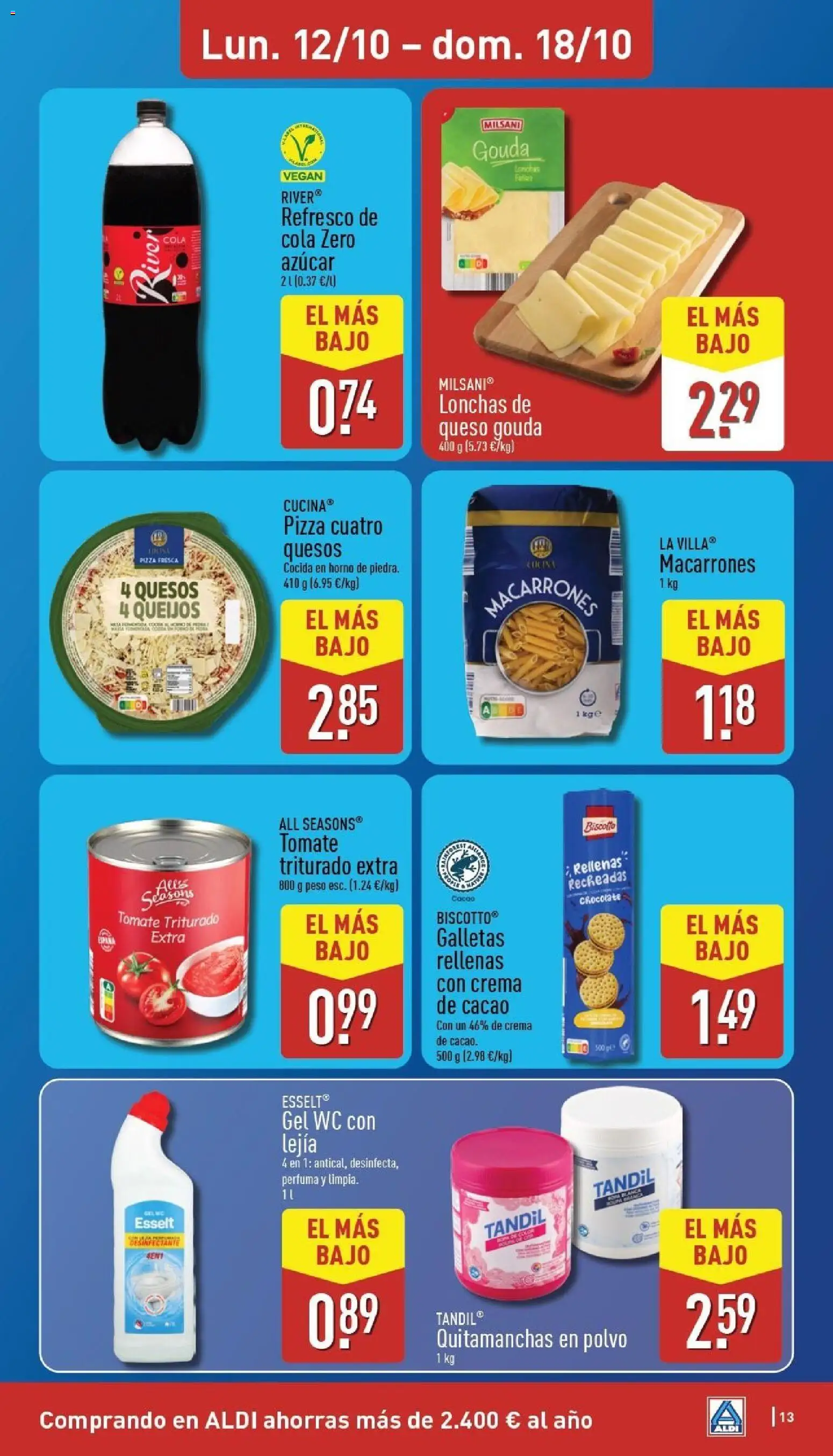 Aldi folleto Canarias │ válido desde el 12/10/2026 | Página: 13 | Productos: Polvo, Queso, Pizza, Crema