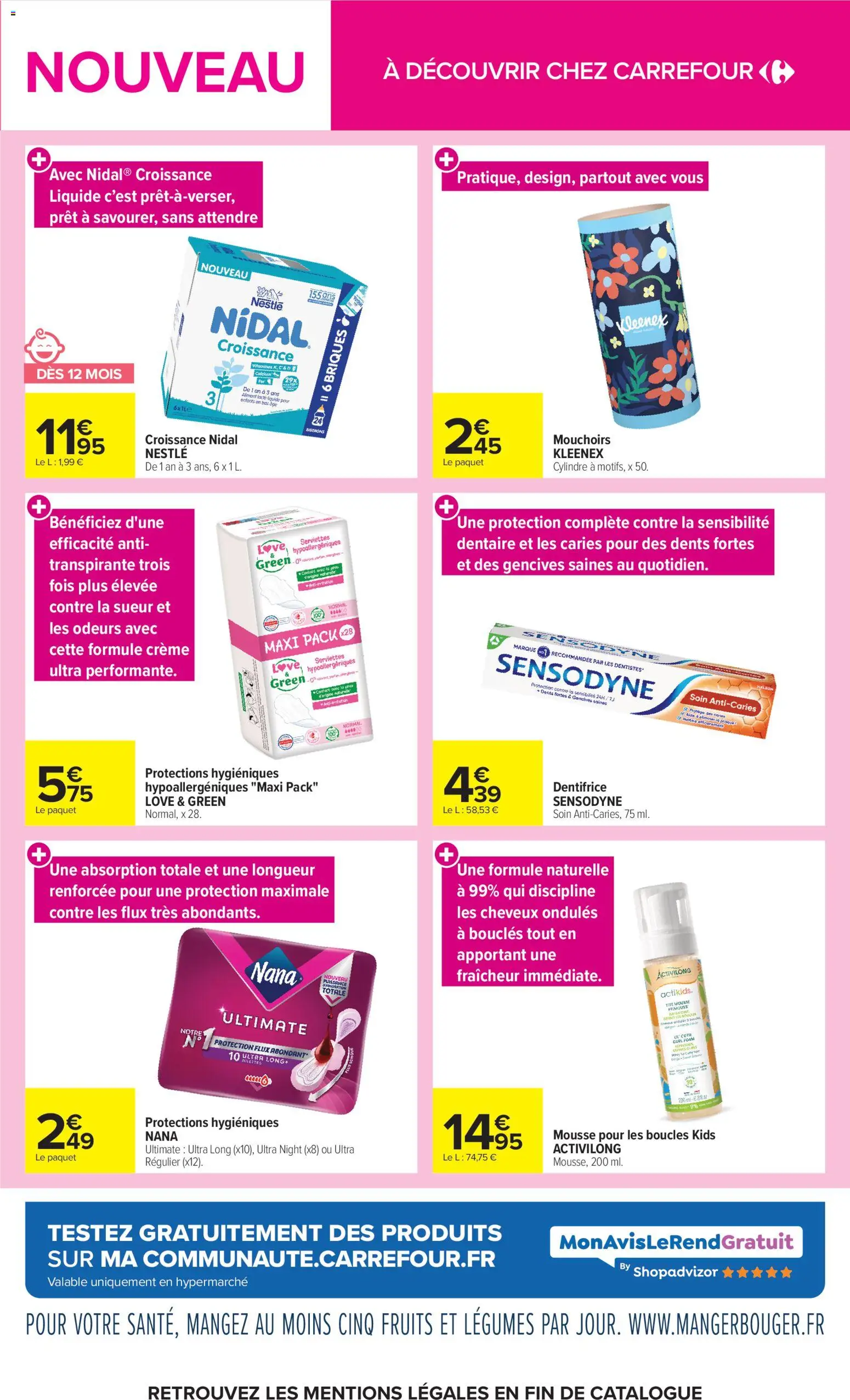 {H1} | Page: 9 | Produits: Mousse, Briques, Mouchoirs, Thé