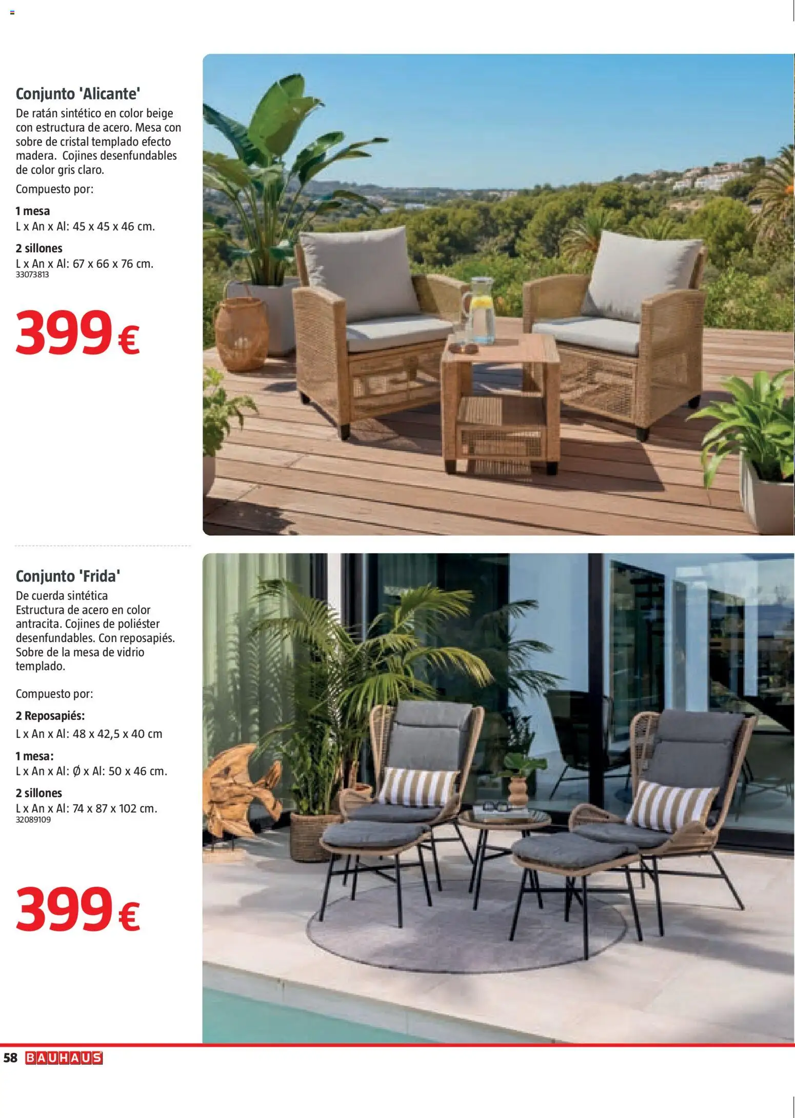 Bauhaus Verano │ válido desde el 16.03.2026 | Página: 58 | Productos: Reposapiés, Mesa
