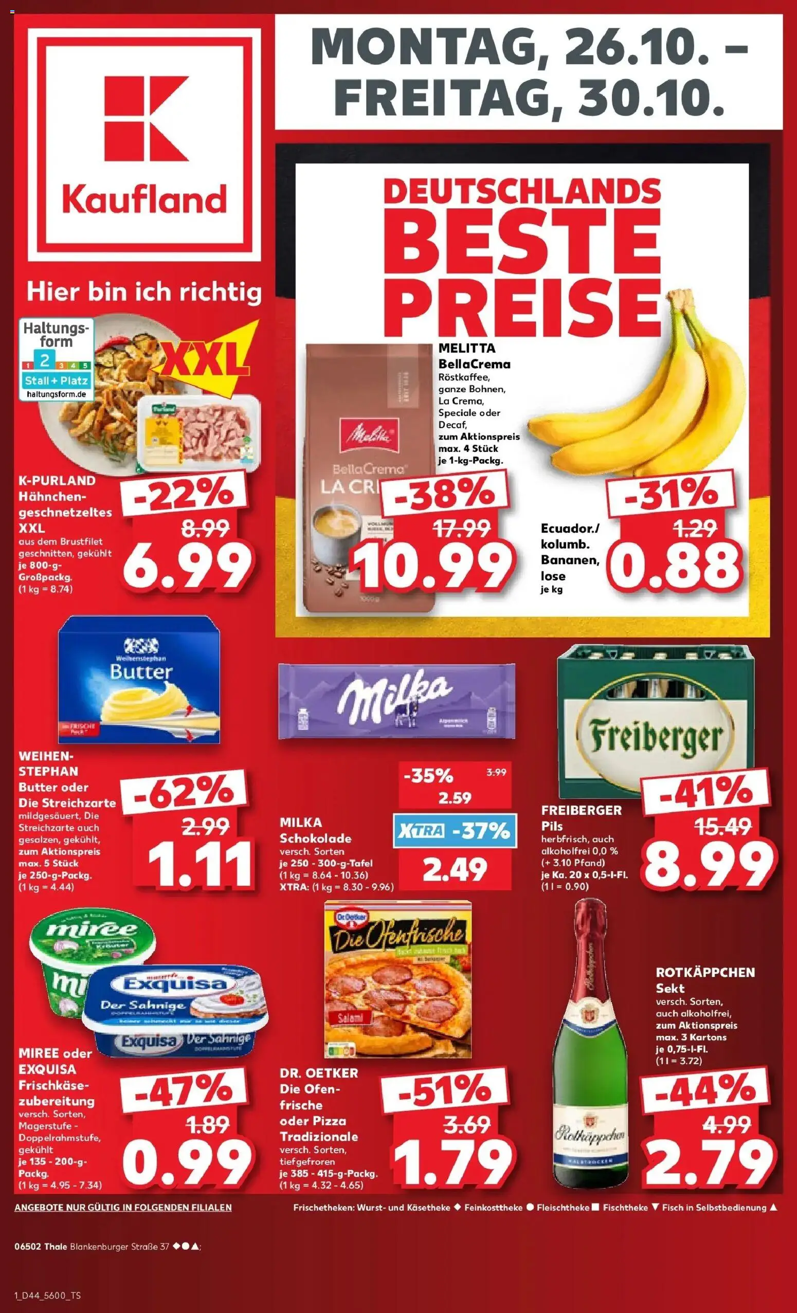 Prospekt Kaufland ab 26.10.2026 » Angebote Online zum Blättern | Seite: 1 | Produkte: Schokolade, Pils, Wurst, Pizza