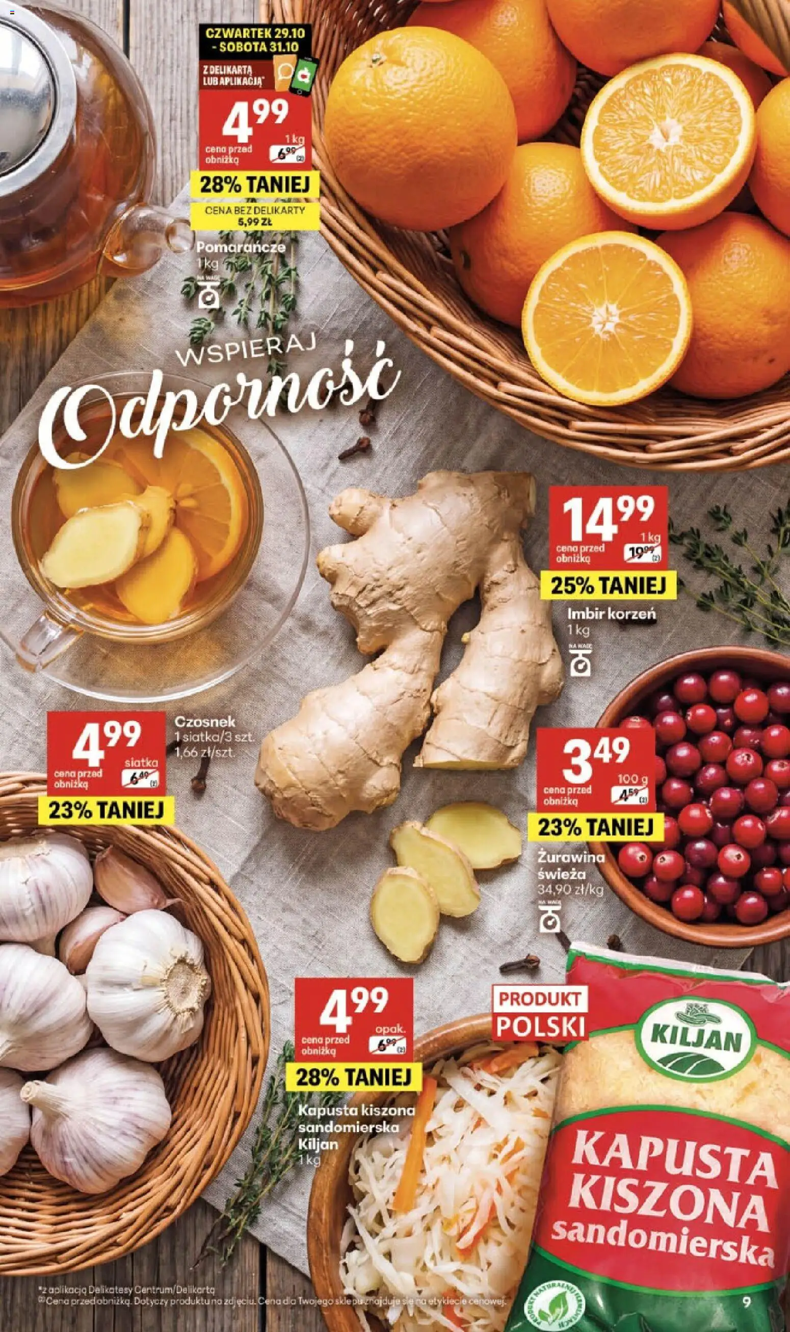 Delikatesy Centrum Black Weeks od 29.10.2026 | Strona: 9 | Produkty: Kapusta, Kapusta kiszona, Delikatesy, Żurawina