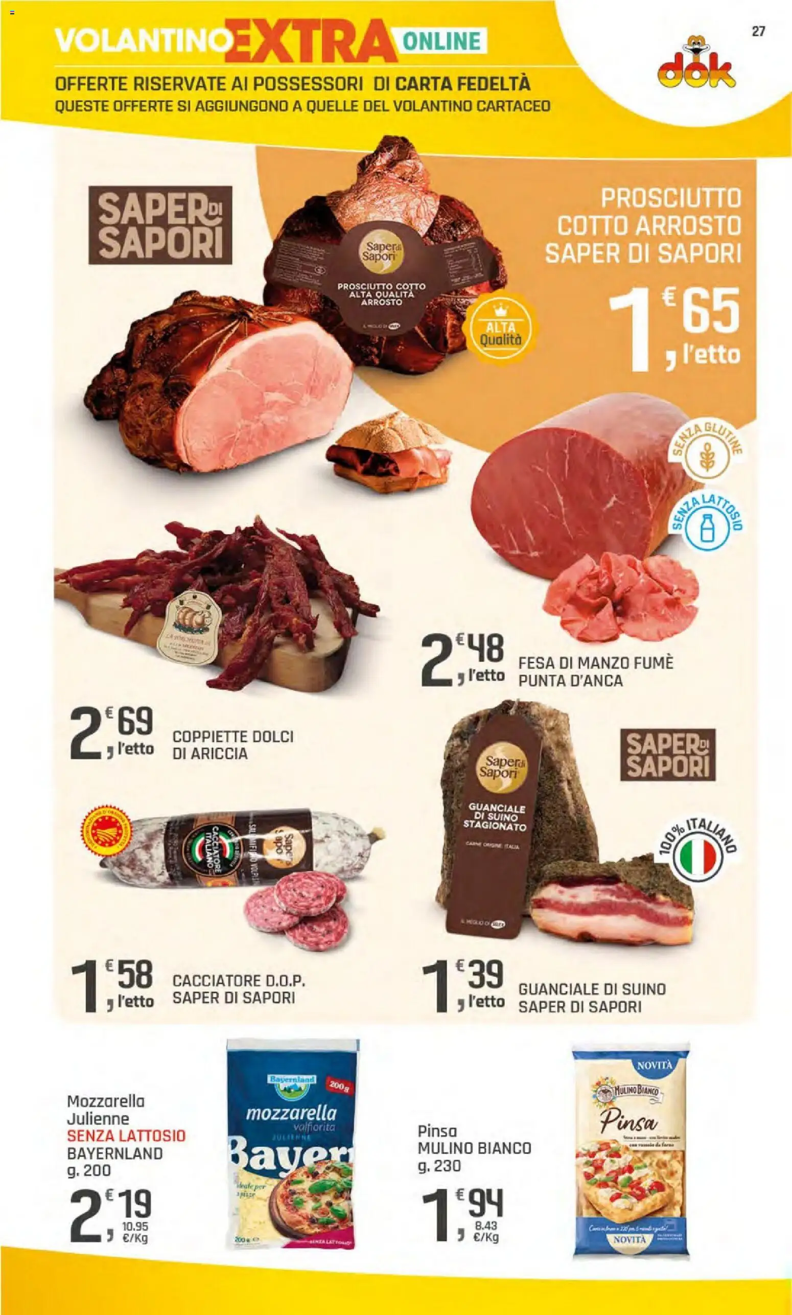 Volantino DOK del 23/07/2026 | Pagina: 27 | Prodotti: Prosciutto Cotto, Manzo, Suino, Guanciale