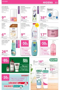 Pogląd oferty "Hebe gazetka" - ważna od 14.09.2026 | Strona: 11 | Produkty: Kremowe mydło w płynie, Prysznic, Dezodorant, Lacalut