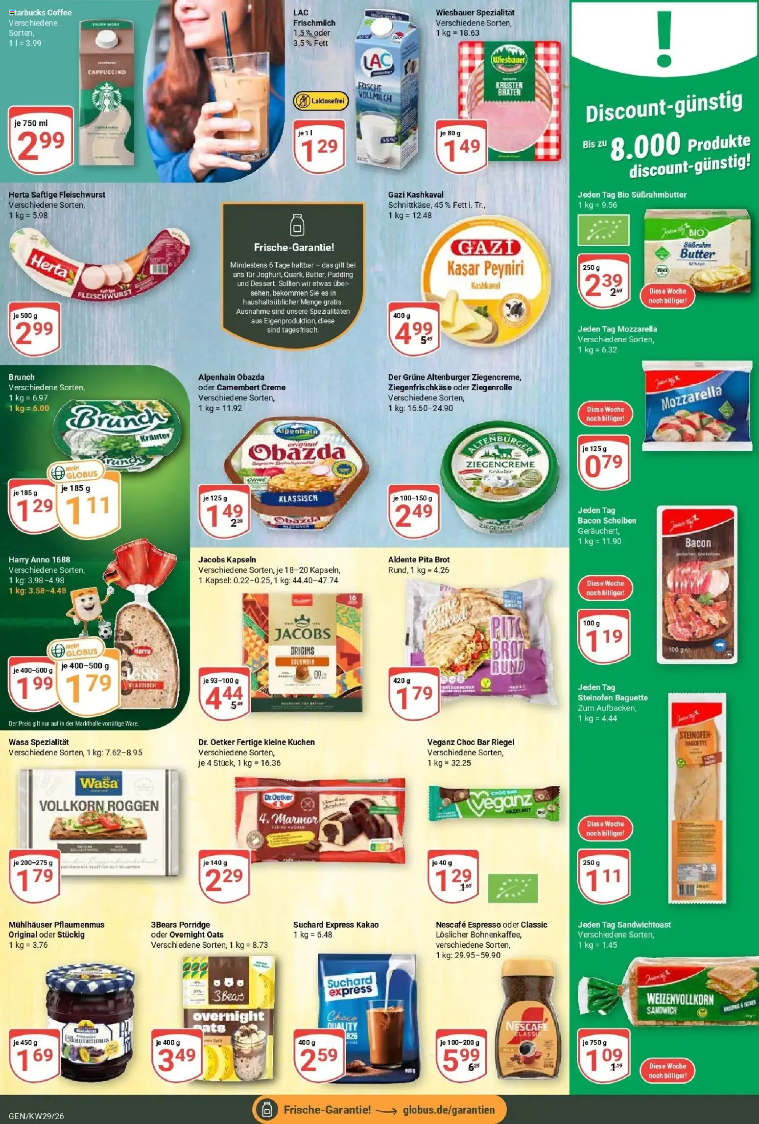Globus Prospekt Gensingen – gültig ab 13.07.2026 | Seite: 13 | Produkte: Butter, Mozzarella, Creme, Kuchen
