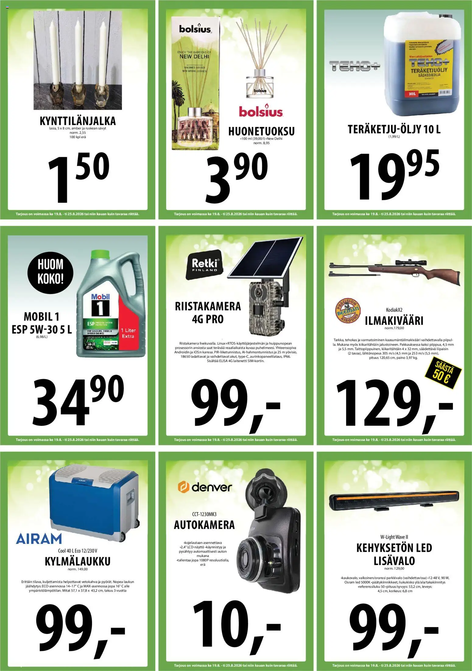 Tuuri tarjoukset – voimassa 19/08/2026 alkaen | Sivu: 19 | Tuotteet: Ilmakivääri, Kylmälaukku