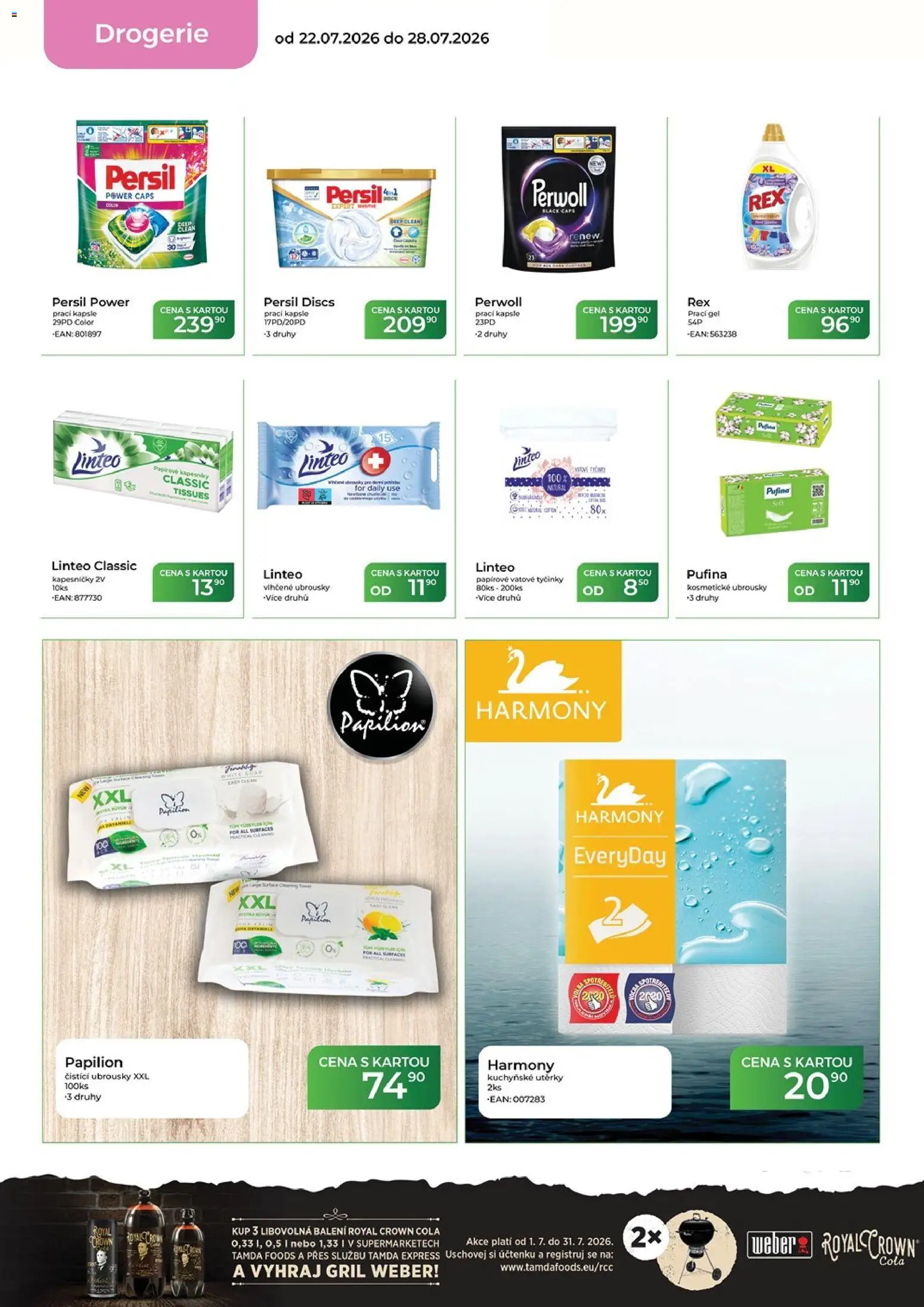Tamda Foods leták od 22.07.2026 | Strana: 54 | Produkty: Prací gel, Utěrky, Tyčinky, Royal Crown Cola