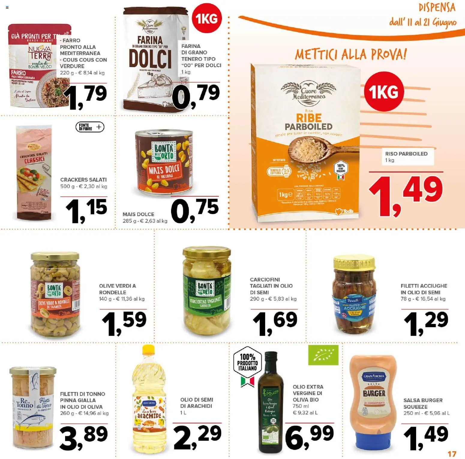Volantino Todis del 11.06.2026 | Pagina: 17 | Prodotti: Salsa, Cous cous, Acciughe, Terra