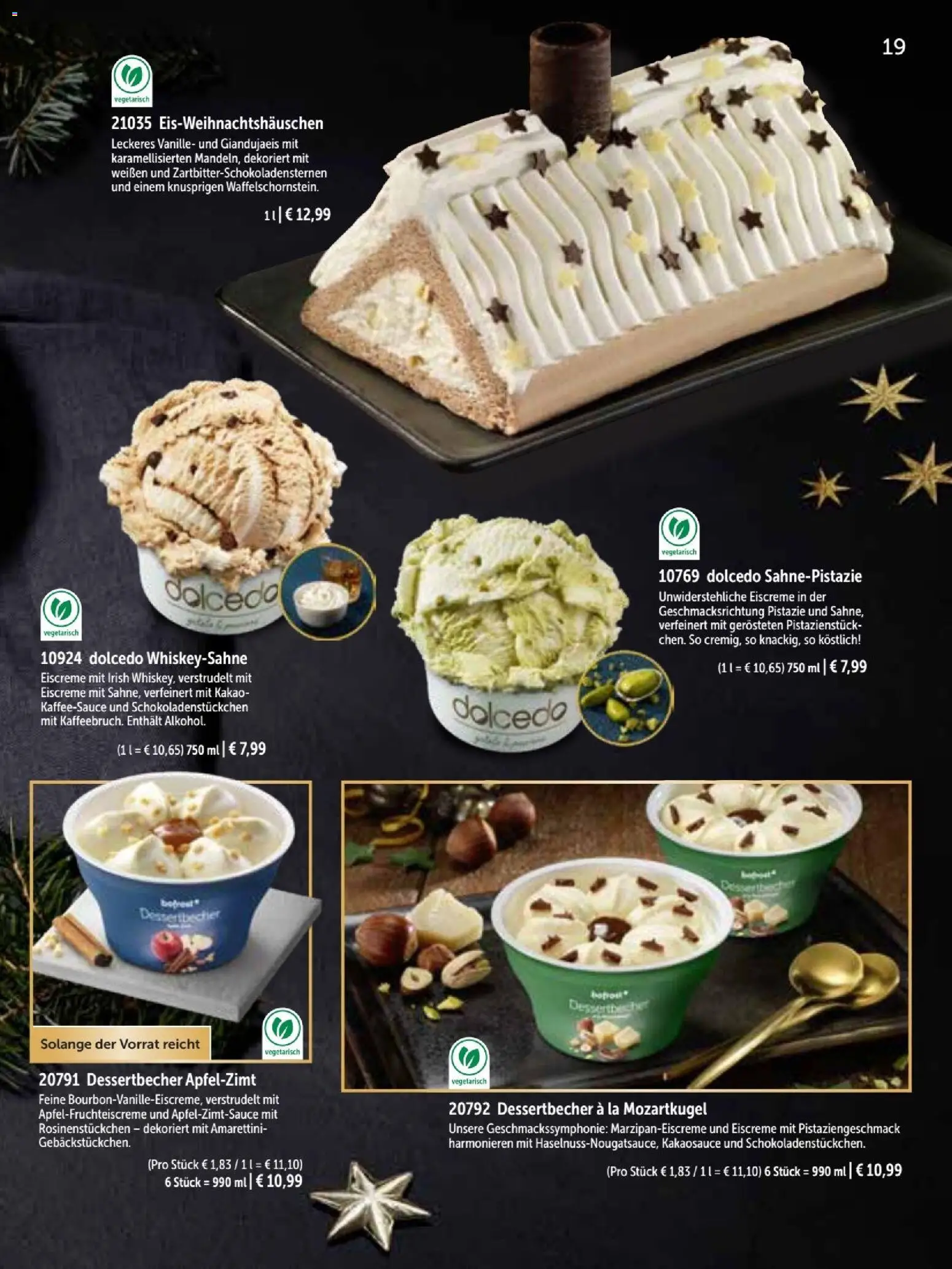Bofrost Katalog Weihnachten 2026 – gültig ab 26.10.2026 | Seite: 19 | Produkte: Eiscreme, Vanille, Alkohol