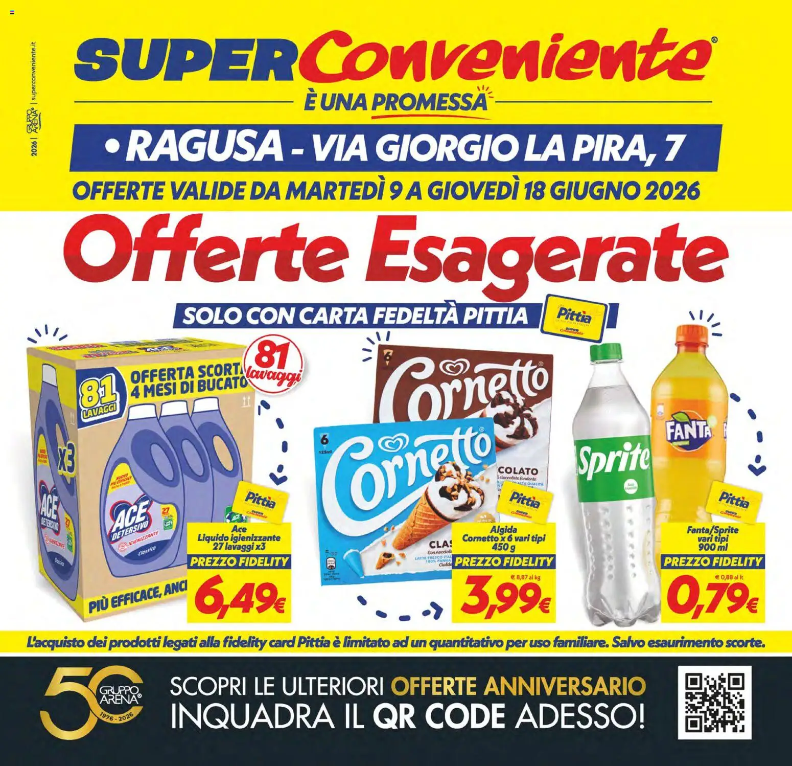 Volantino SuperConveniente del 09.06.2026 | Pagina: 1 | Prodotti: Cioccolato, Cornetto, Panna, Latte
