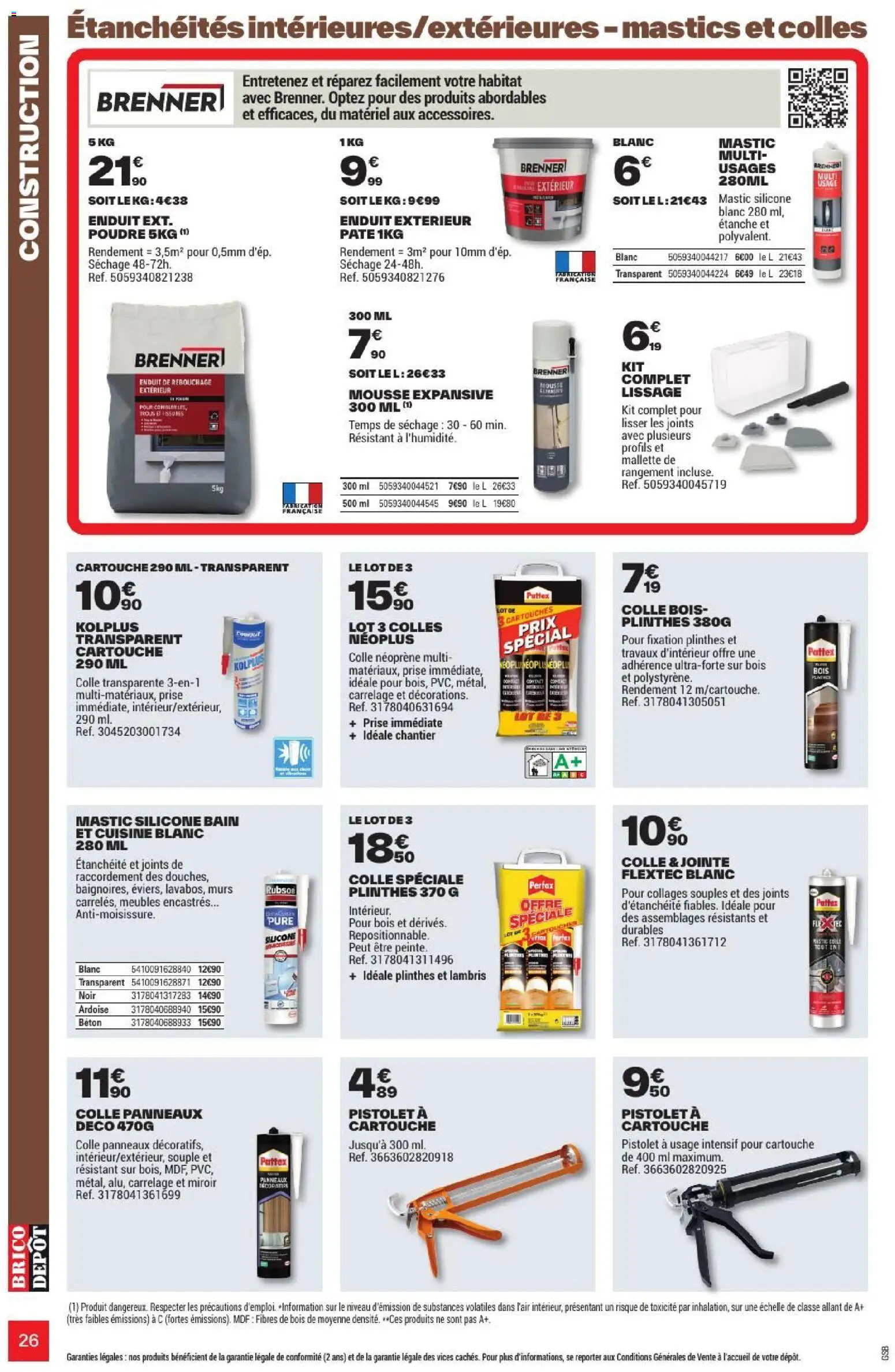 {H1} | Page: 26 | Produits: Mousse, Mousse expansive, Colle, Cartouche