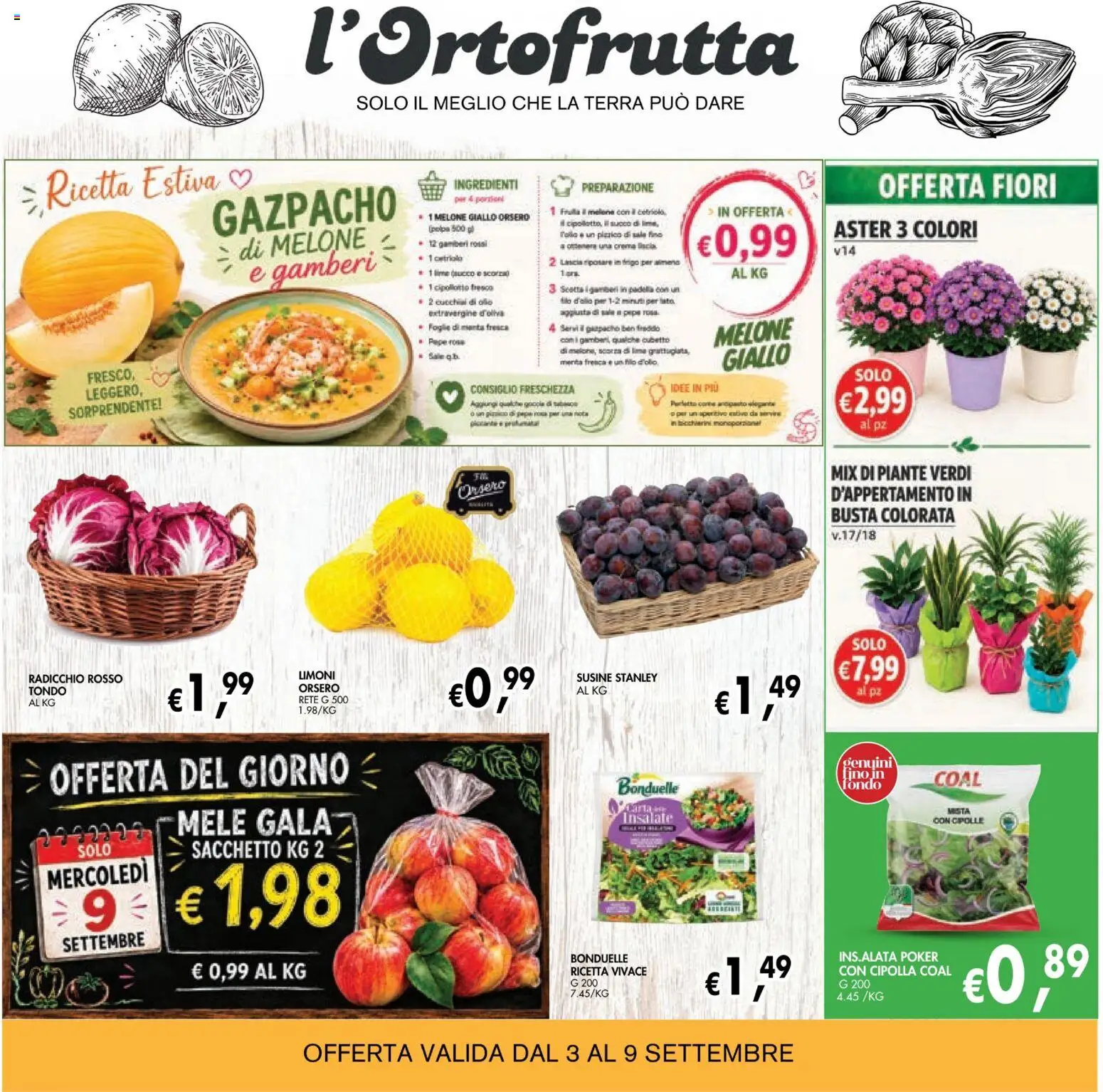 Volantino Coal del 28/08/2026 | Pagina: 3 | Prodotti: Gamberi, Cetriolo, Cipolla, Gazpacho