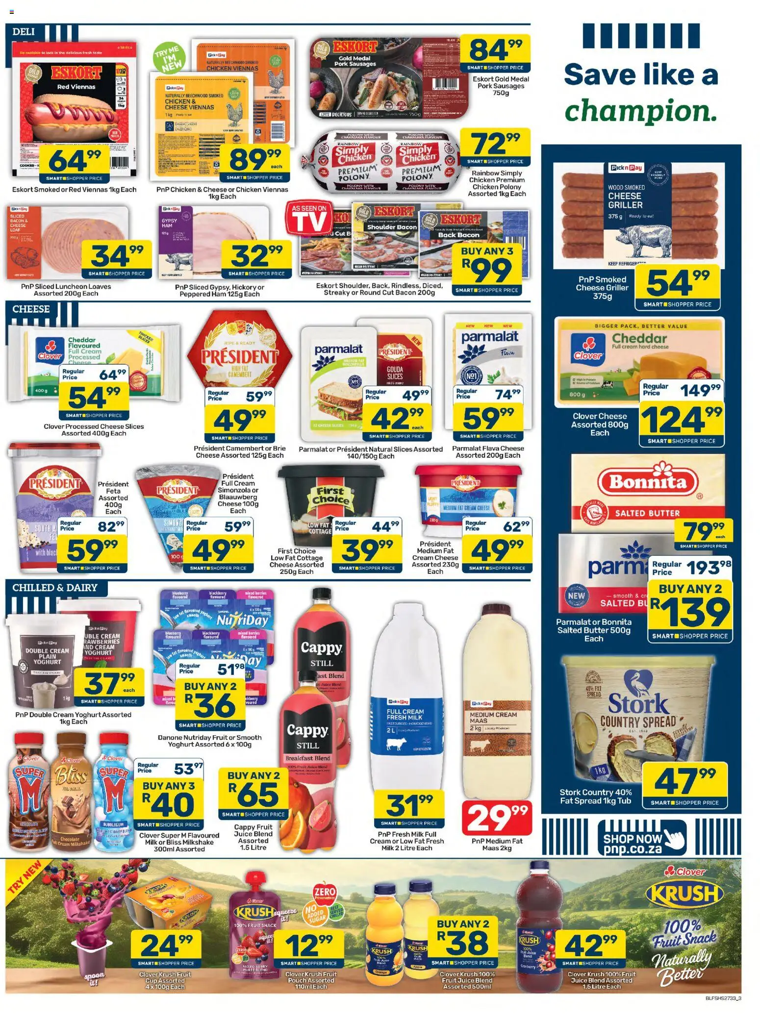 New Pick n Pay catalogue – valid from 25/08/2026 | Page: 3 | Products: Ham, Cream, Fat spread, Fruit