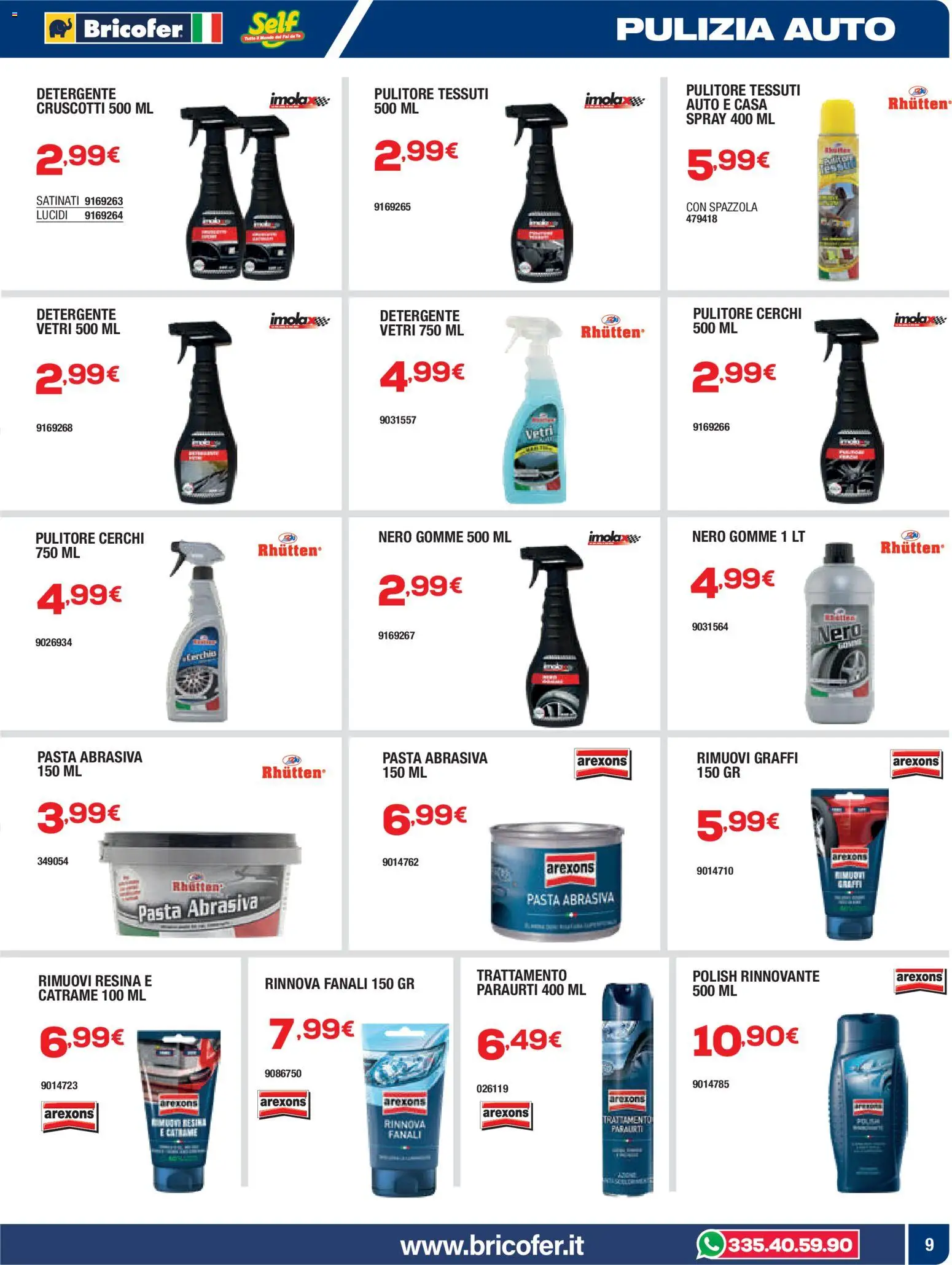 Volantino Bricofer del 22/05/2026 | Pagina: 9 | Prodotti: Spazzola, Detergente, Pasta