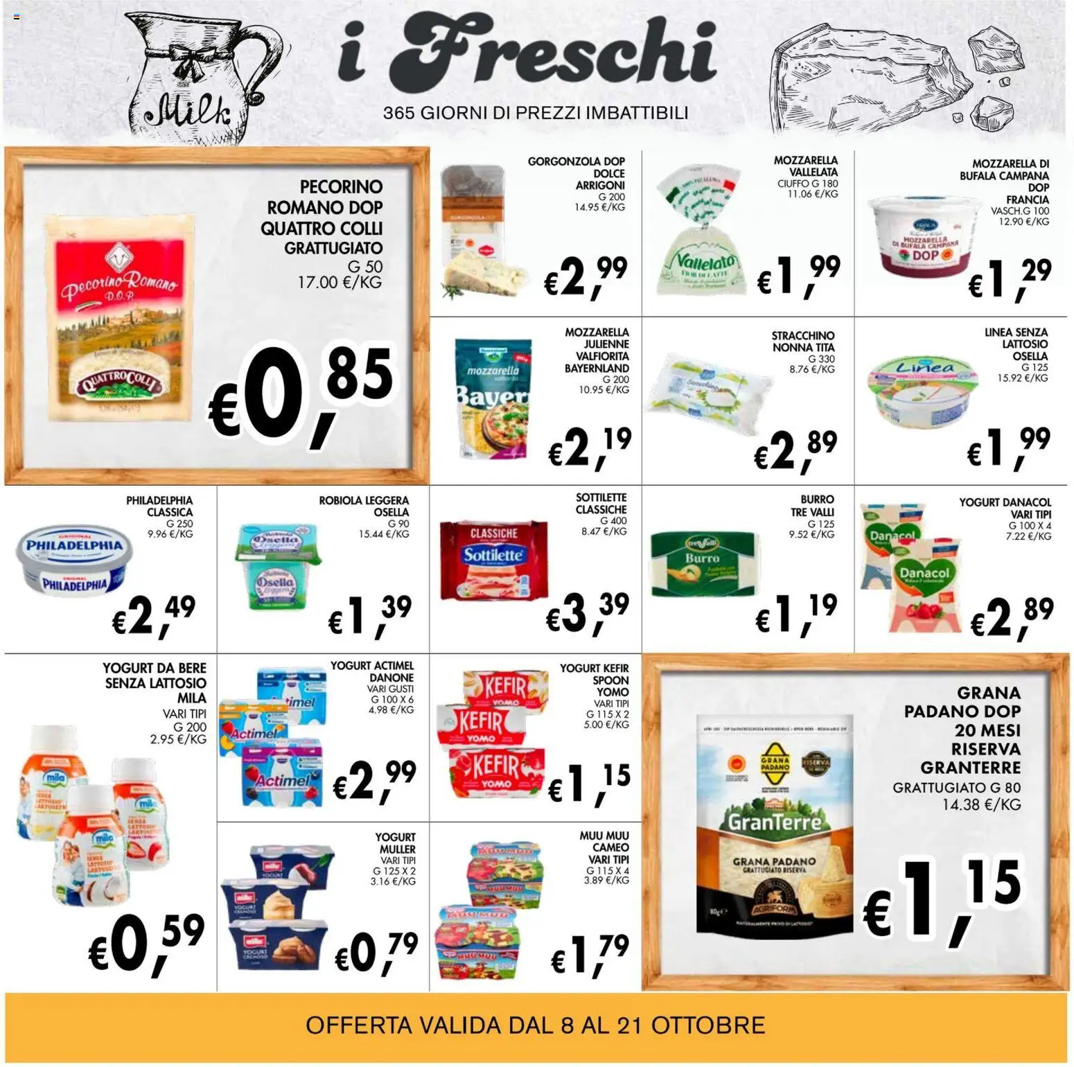 Volantino Coal del 08/10/2026 | Pagina: 14 | Prodotti: Kefir, Mozzarella, Burro, Pecorino Romano