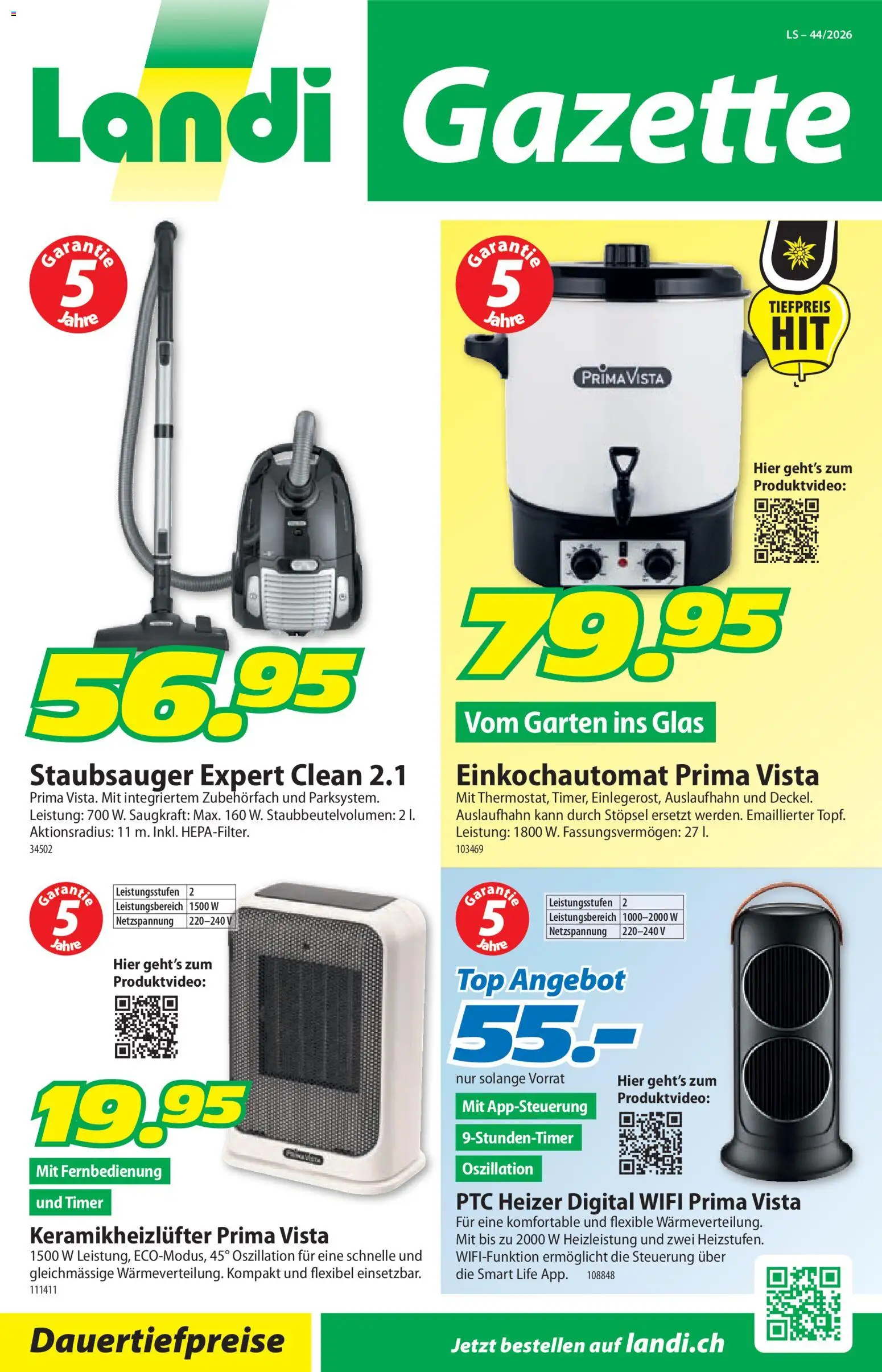 Landi ( Deaktivovane pre Letakomat )  aktionen – gültig ab 26.10.2026 | Seite: 5 | Produkte: Glas, Top, Staubsauger