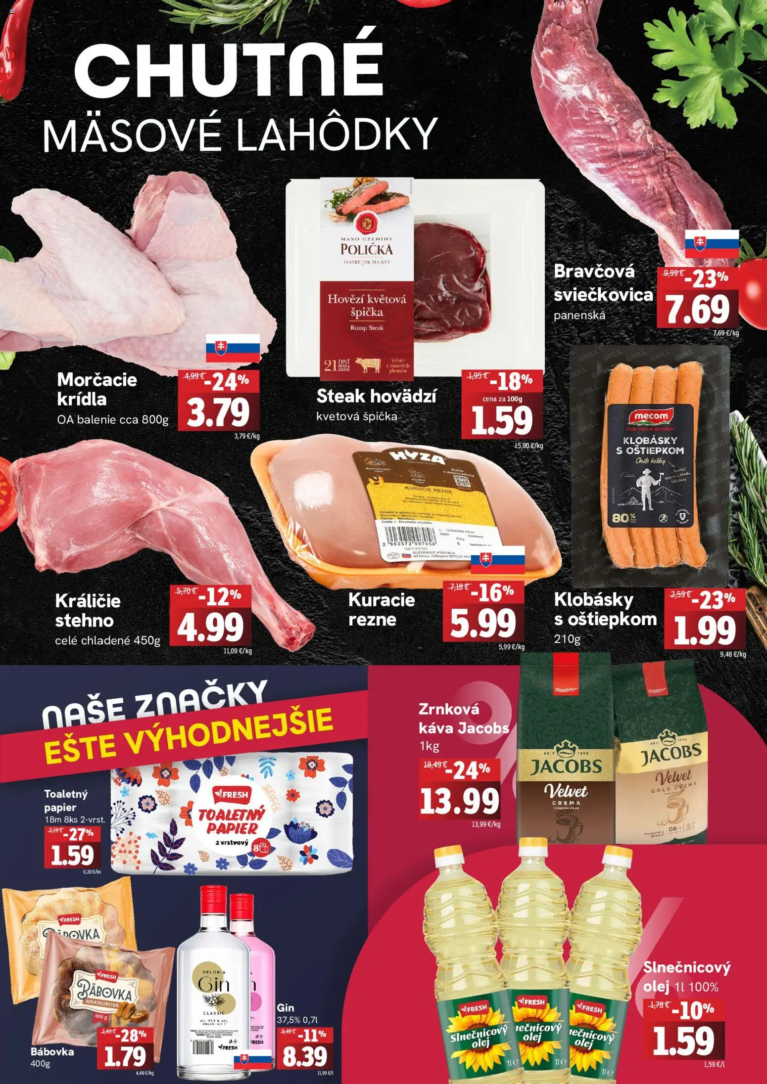 Nové Fresh akcie – leták je platný od 06.08.2026 | Strana: 2 | Produkty: Gril, Slnečnicový olej, Steak