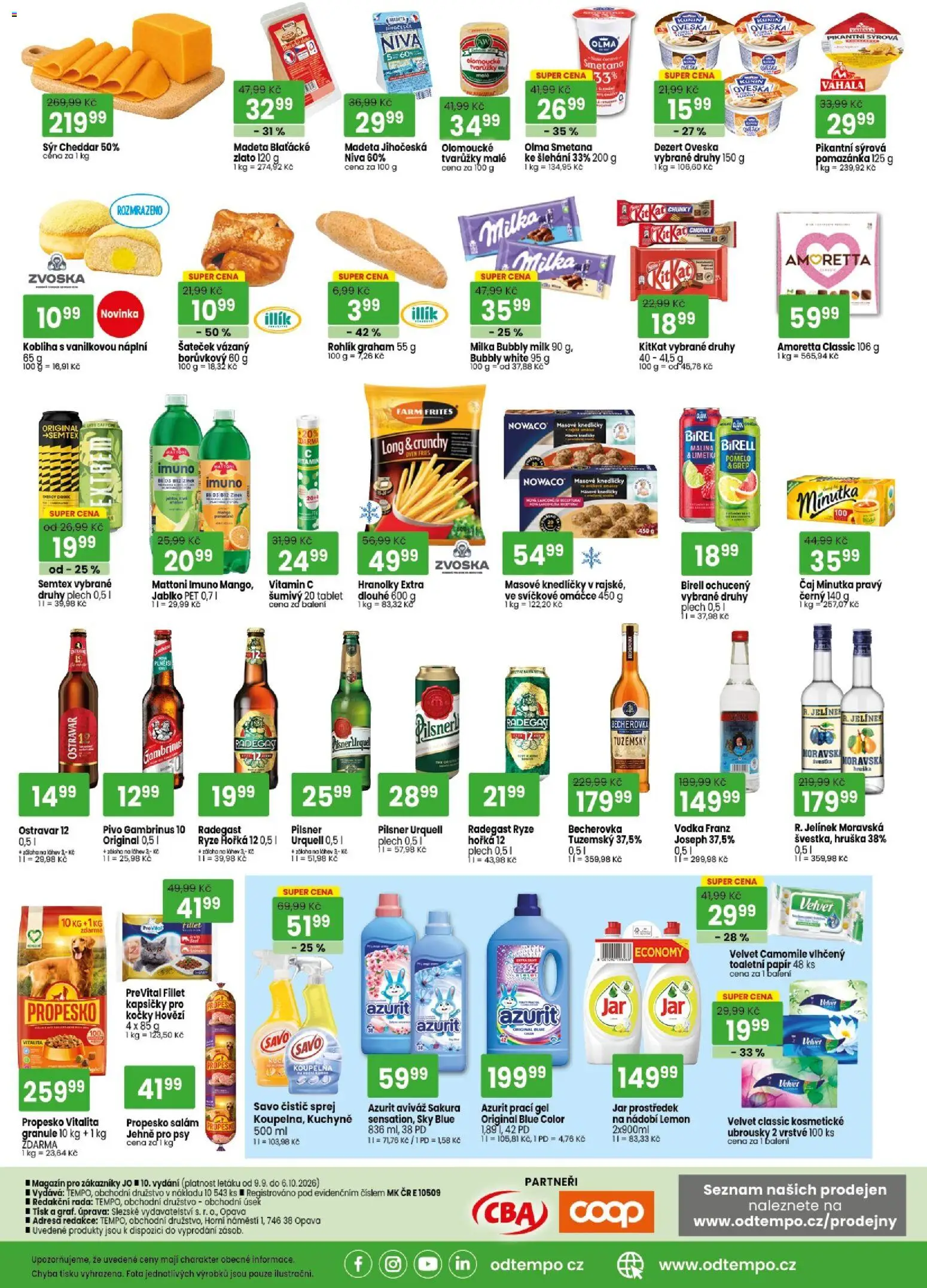 Tempo leták - JO od 09.09.2026 | Strana: 2 | Produkty: Milka, Toaletní papír, Minutka, Jar