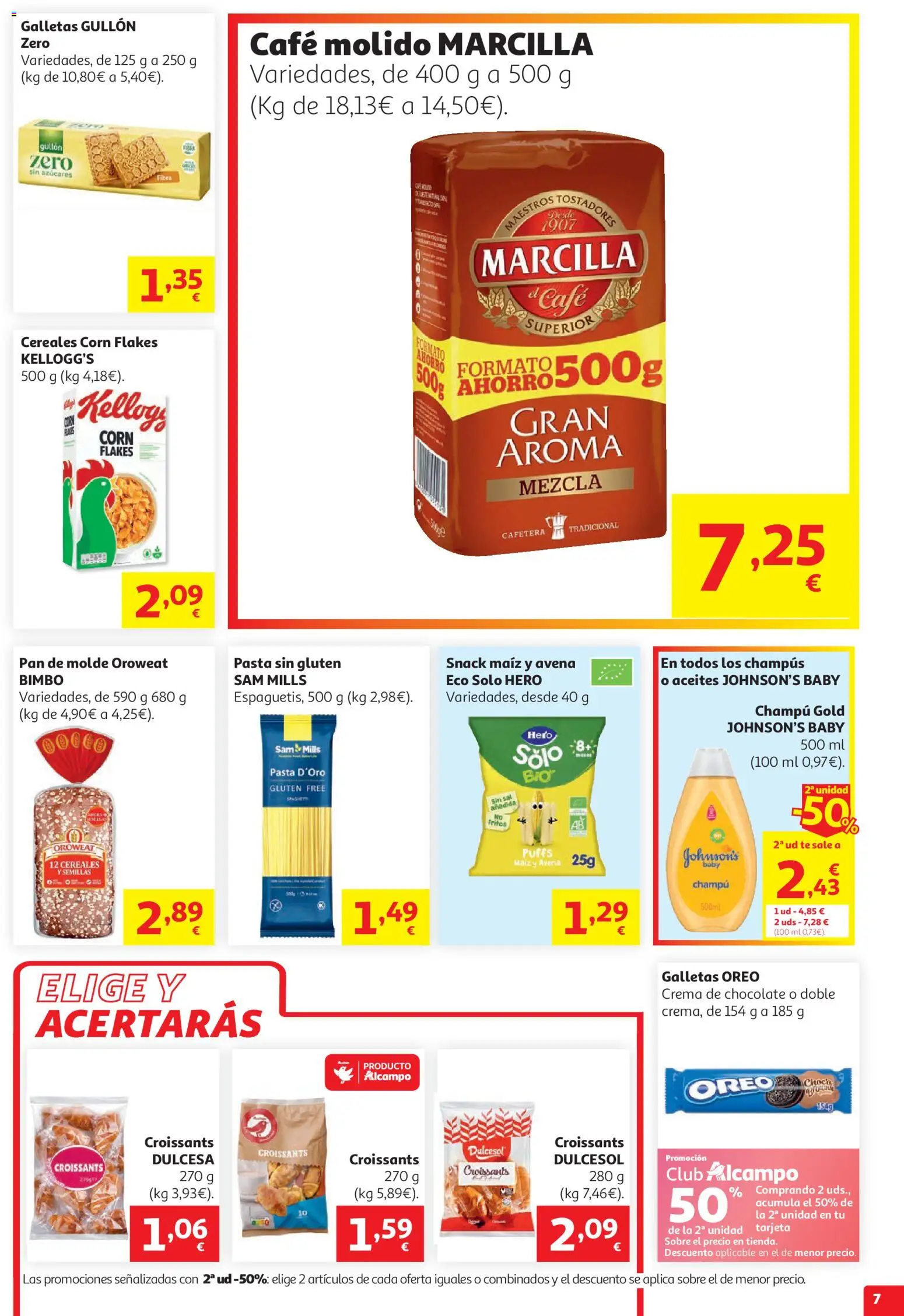 Alcampo Superstore Litoral │ válido desde el 15/07/2026 | Página: 7 | Productos: Champú, Pan, Cereales, Pan de molde