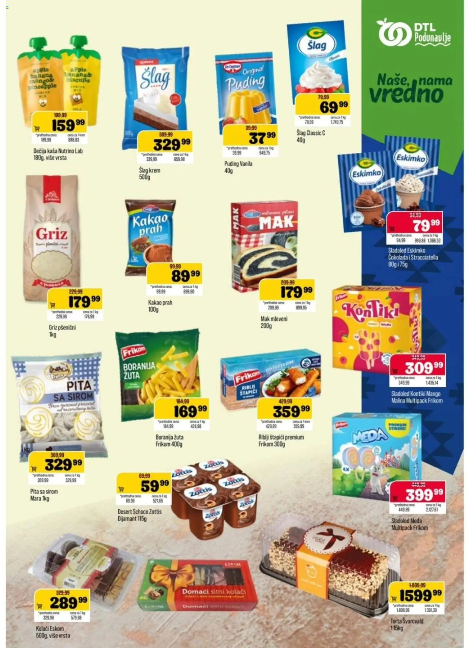 Podunavlje katalog - važi od 29.07.2026 | Strana: 7 | Proizvode: Boranija, Šlag, Riblji štapići, Pita