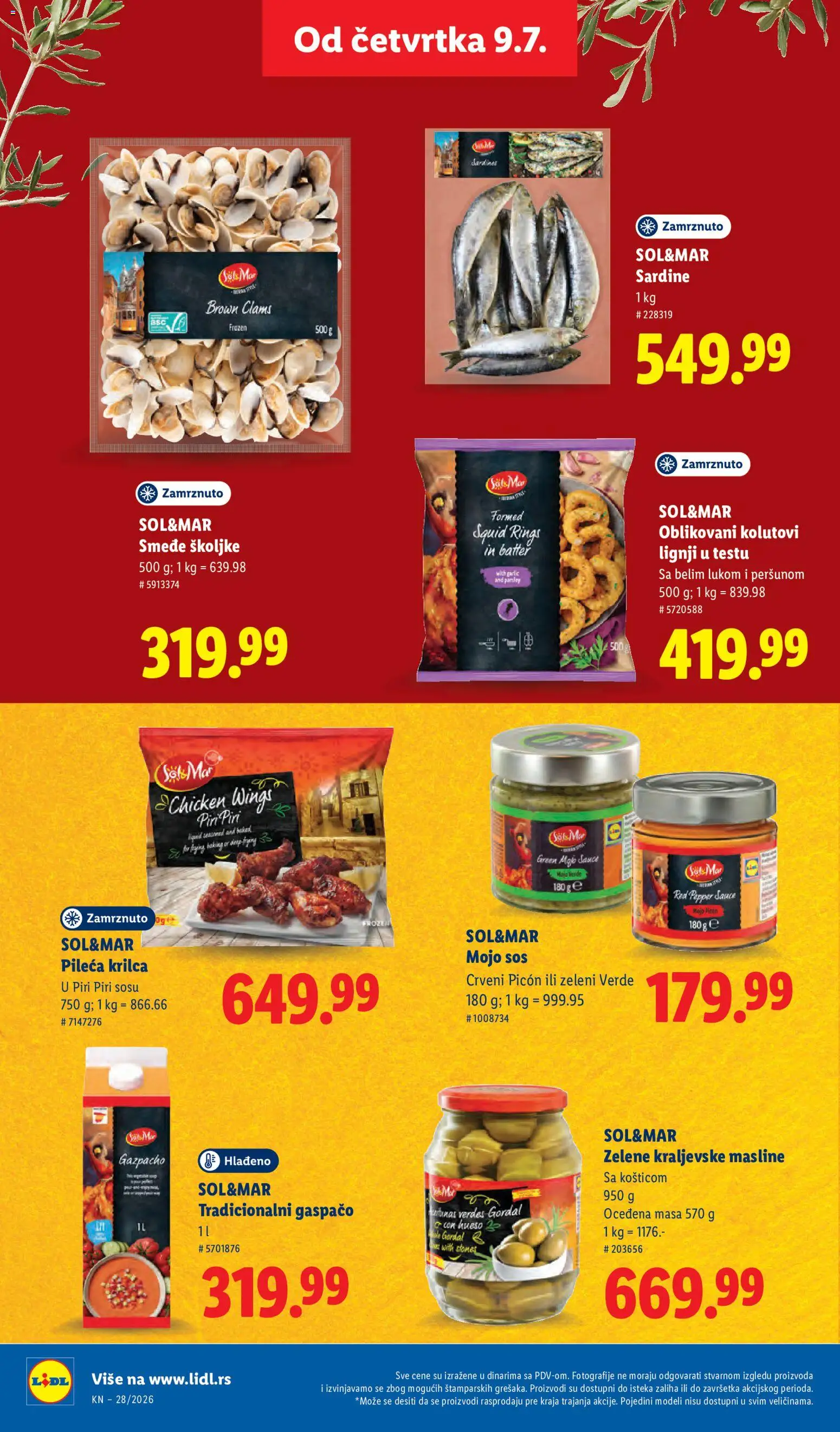 Lidl katalog - važi od 09.07.2026 | Strana: 52 | Proizvode: Masline, Sos, Sok