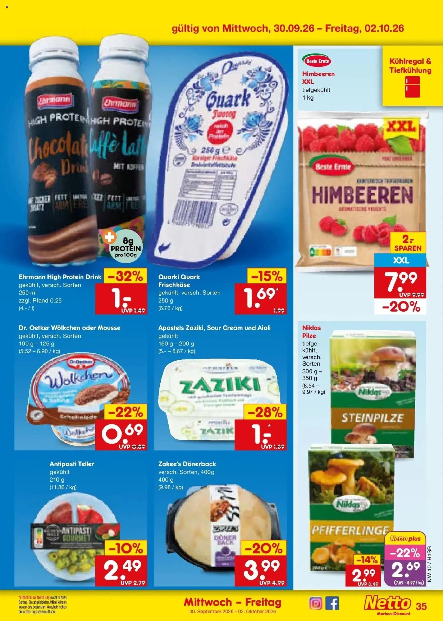 Netto Marken-Discount Prospekt Unna – gültig ab 28.09.2026 | Seite: 53 | Produkte: Quark, Pfifferlinge, Koffer, Frischkase