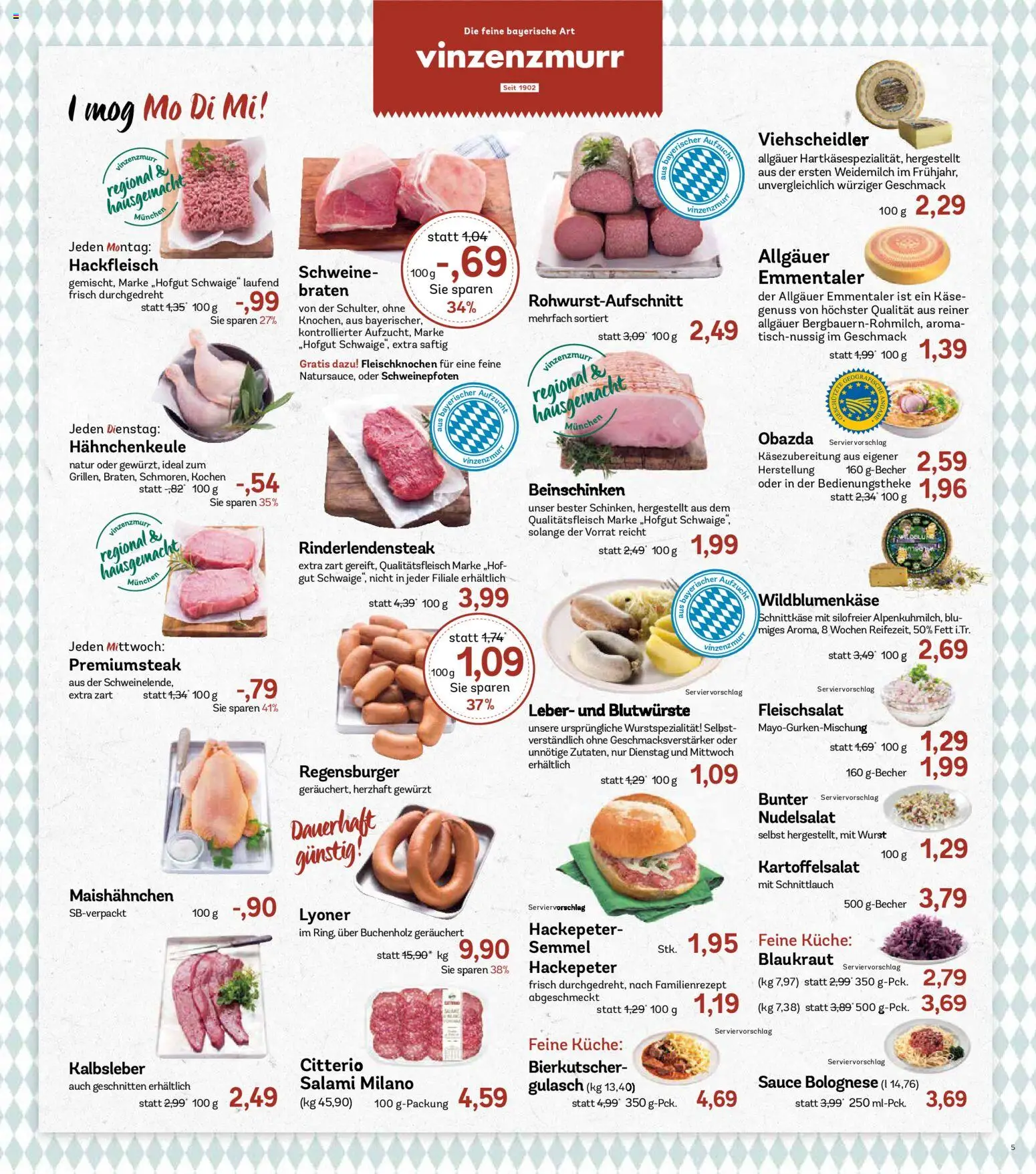 AEZ Prospekt – gültig ab 21.09.2026 | Seite: 5 | Produkte: Küche, Wurst, Salami, Hackfleisch