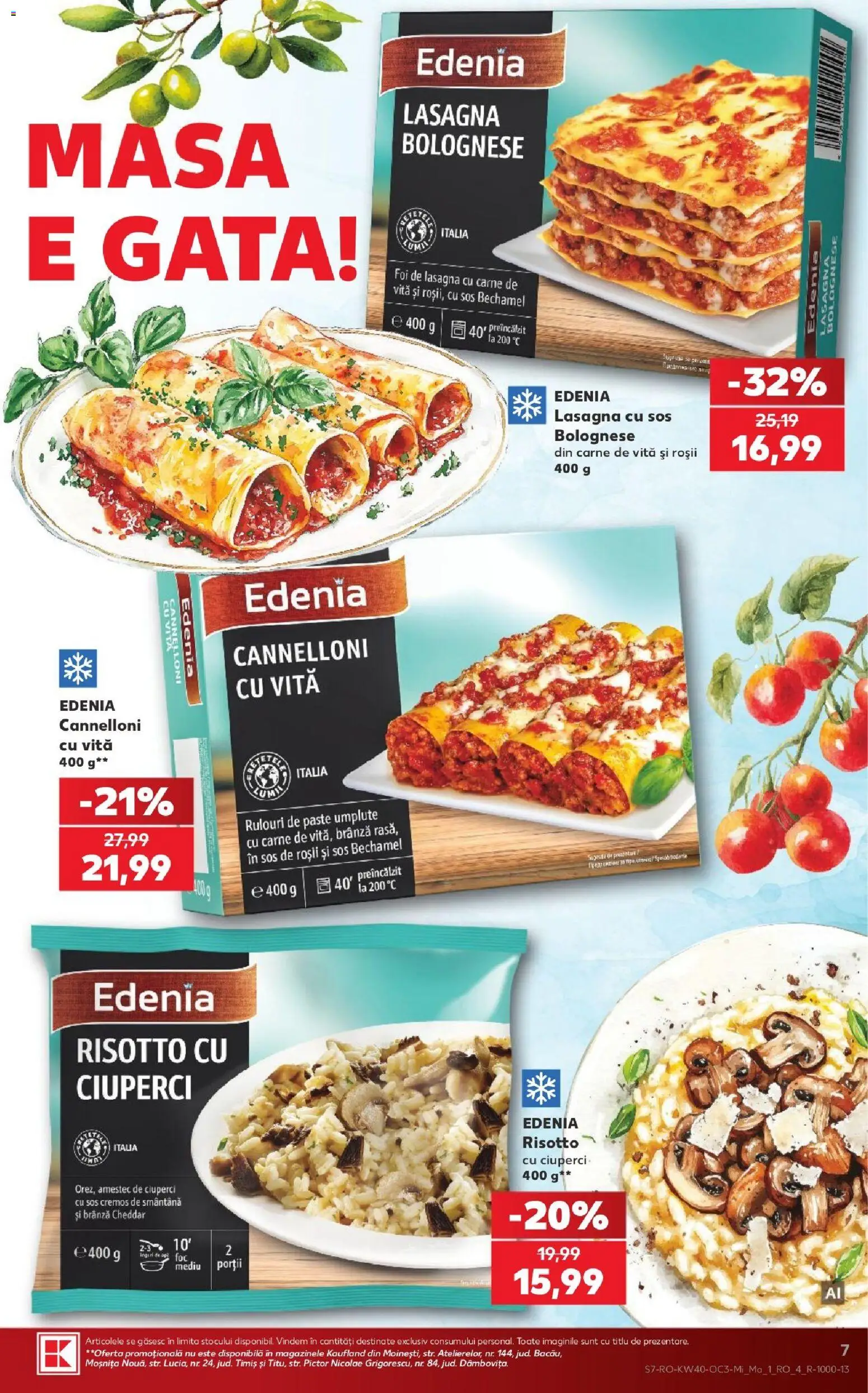 Kaufland RO akciós ujság - amely érvényes a következő dátumtól: 2026.09.30. | Oldal: 7 | Termékek: Cannelloni, Cheddar