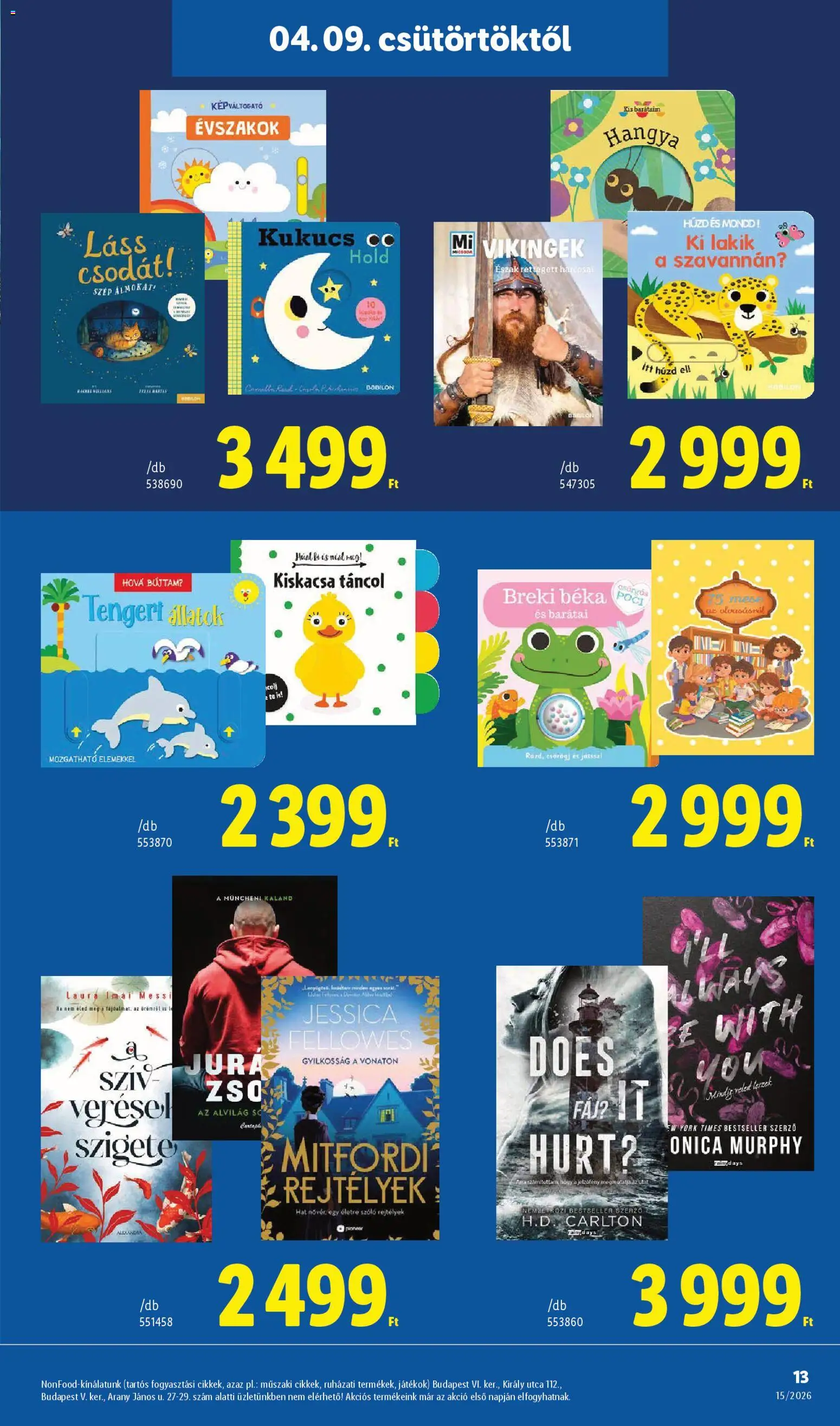 Lidl akciós ujság - amely érvényes a következő dátumtól: 09.04.2026 | Oldal: 13 | Termékek: Szőlő, Játékok, Só