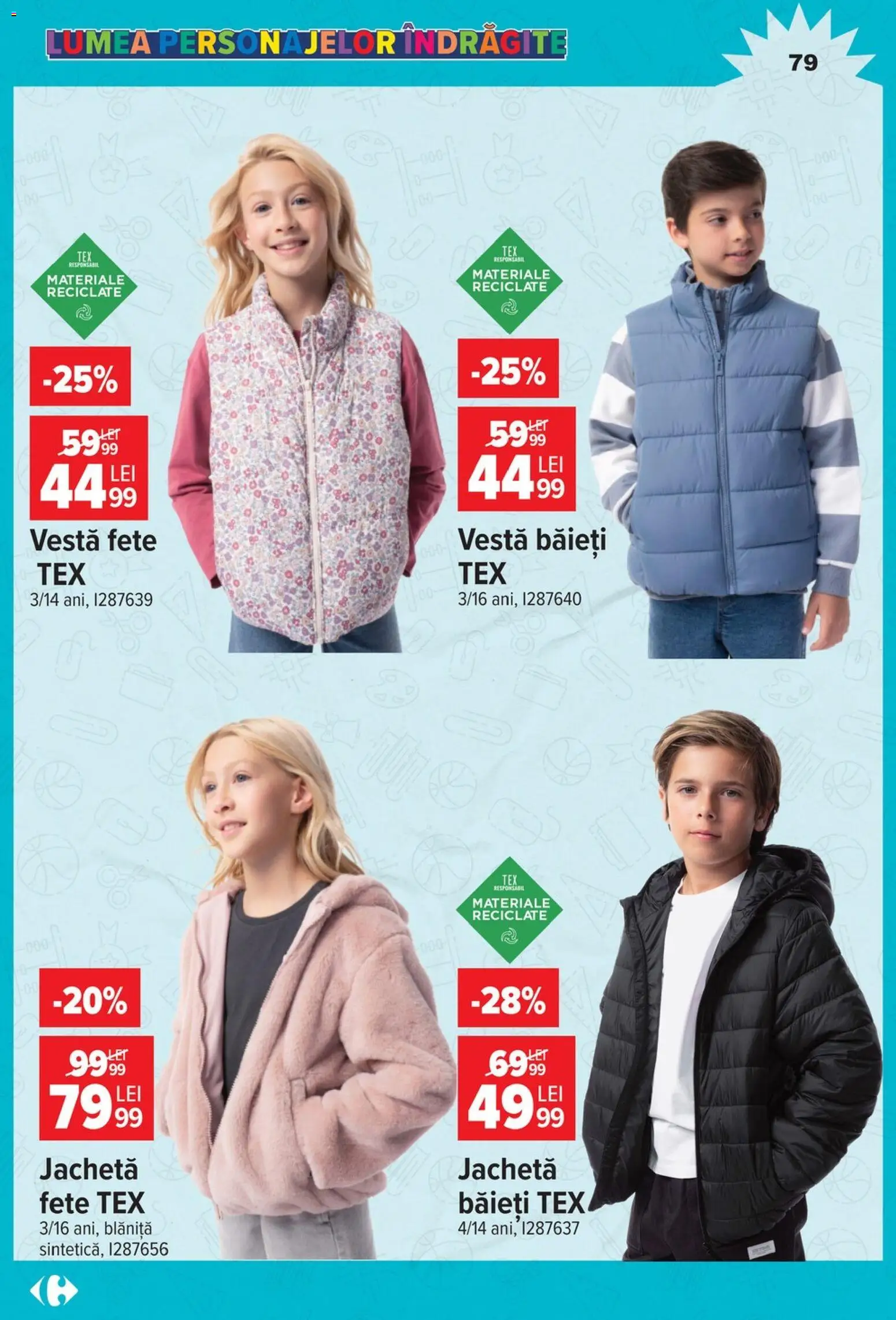Noul catalog Carrefour – valabil de la 12.08.2026 | Pagină: 79 | Produse: Jachetă, Vestă, Tex